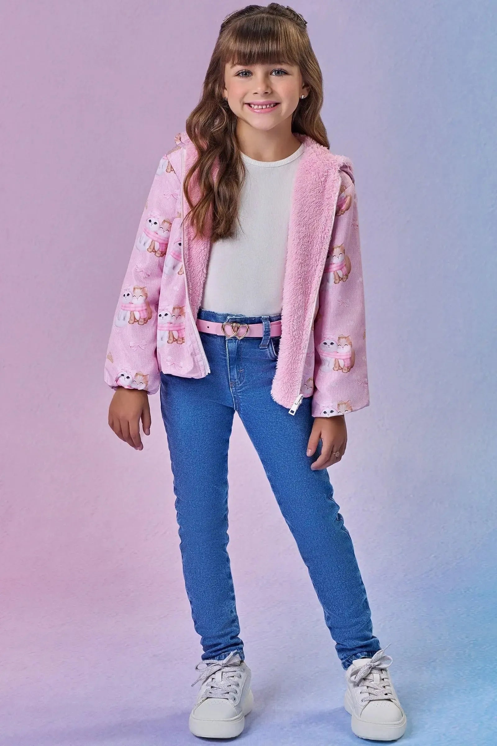 Cinto em PU com Fivela Dourada 89076 Infanti Infantil Menina