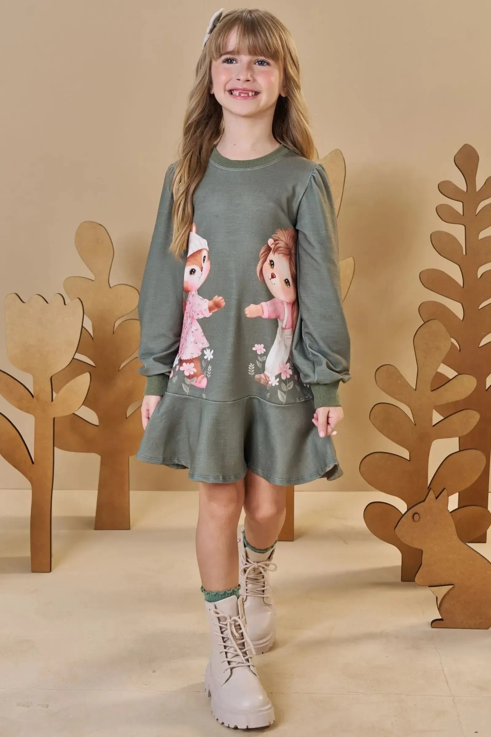 Vestido em Molecotton 89165 Infanti Infantil Menina