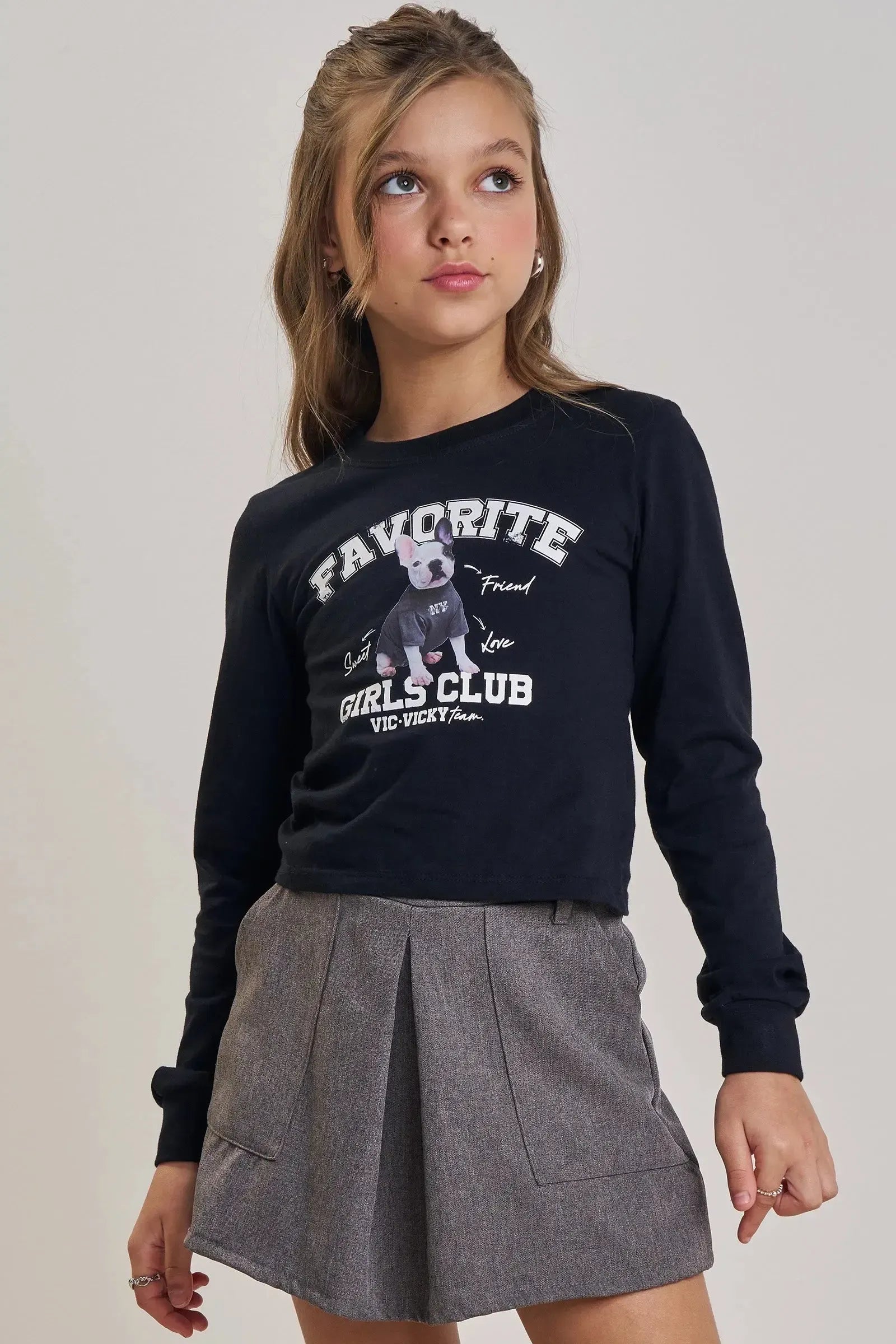 Camiseta Boxy Over em Meia Malha 89177 Vic&Vicky Teen Menina