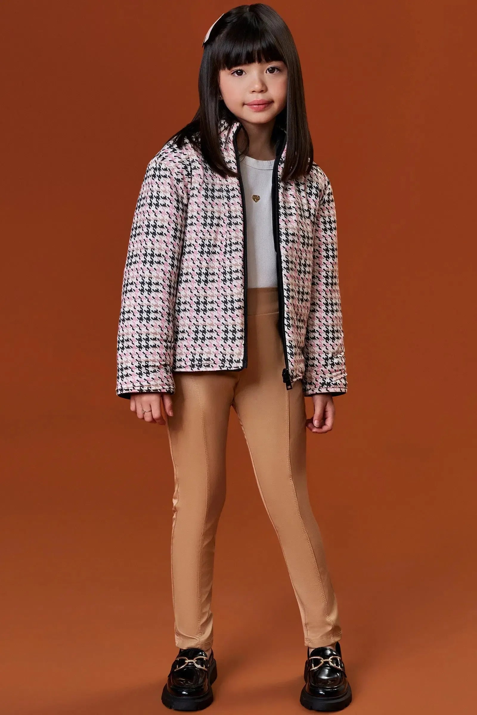 Calça Legging em Couro Sintético e Termoskin Peluciado 89223 Infanti Infantil Menina