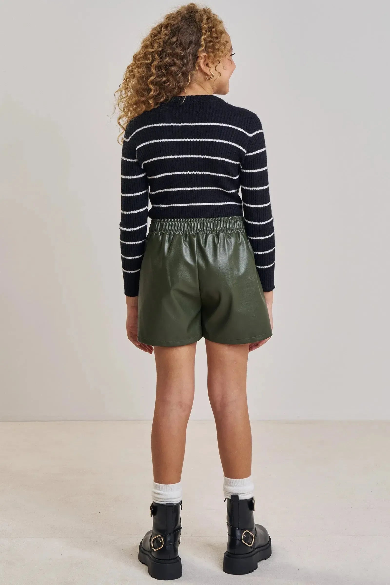 Short Saia em Couro Sintético 89431 Vic&Vicky Teen Menina