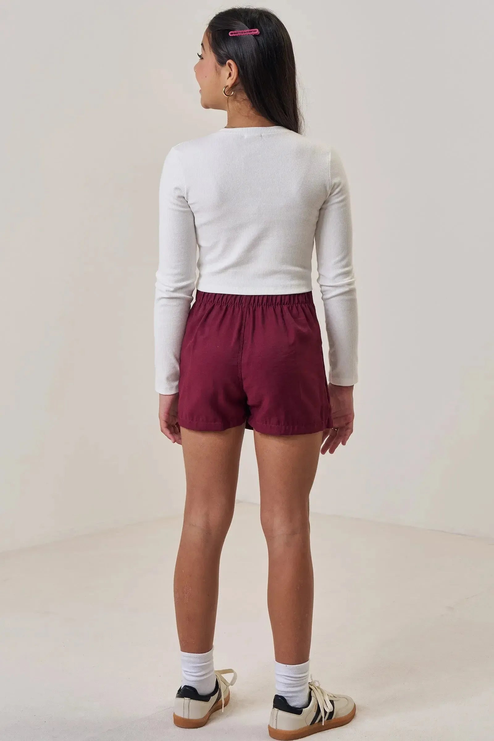 Conjunto de Blusa Cropped em Canelado Liz e Short Saia em Alfaiataria Marant 89447 Vic&Vicky Teen Menina