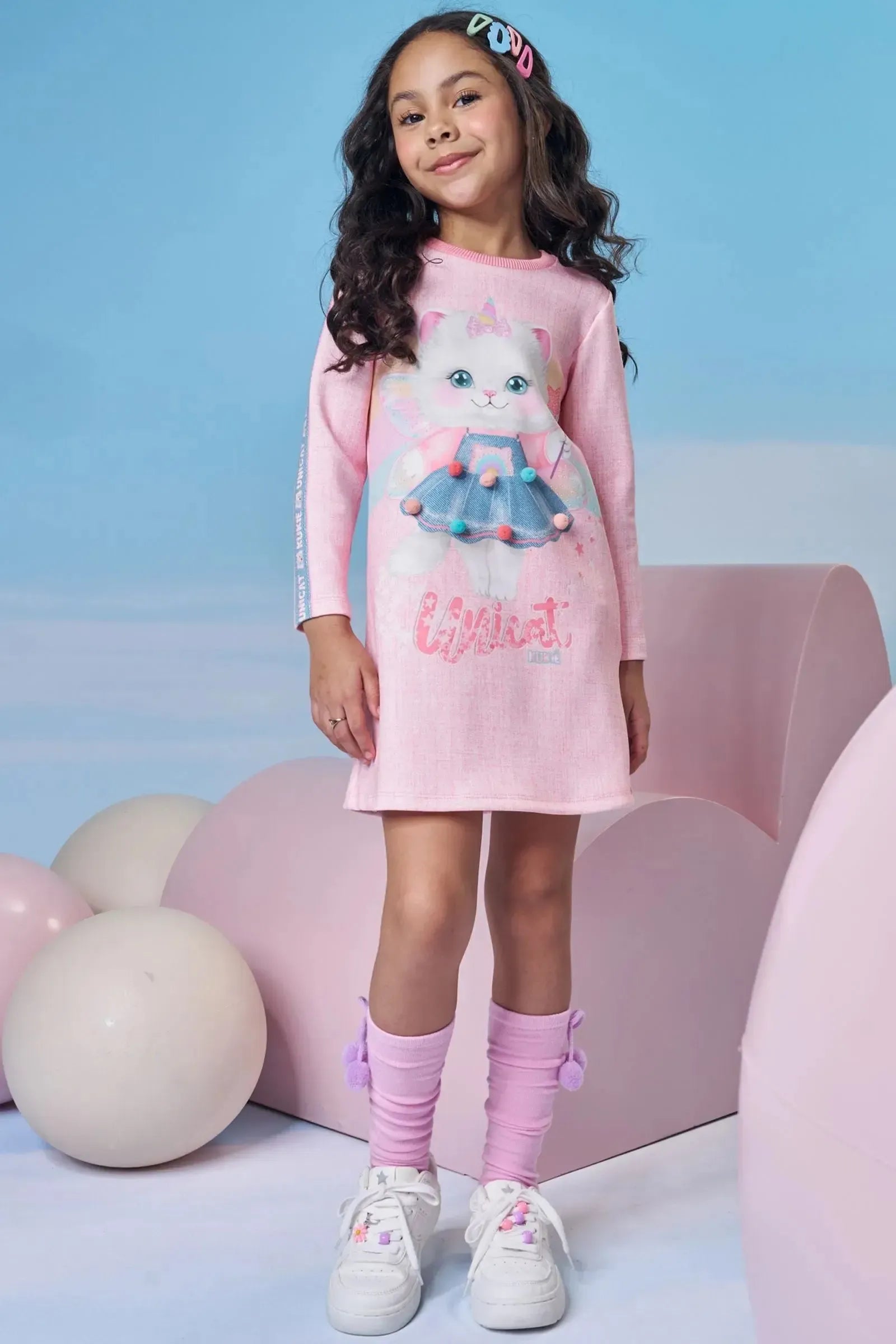 Vestido em Fly Tech 89571 Kukiê Infantil Menina