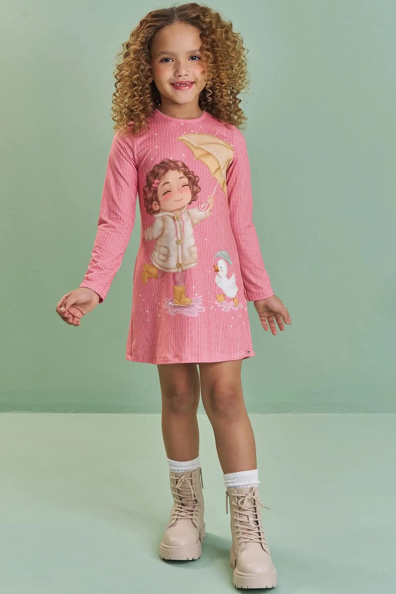 Vestido em Malha Comfy 89588 Kukiê Infantil Menina