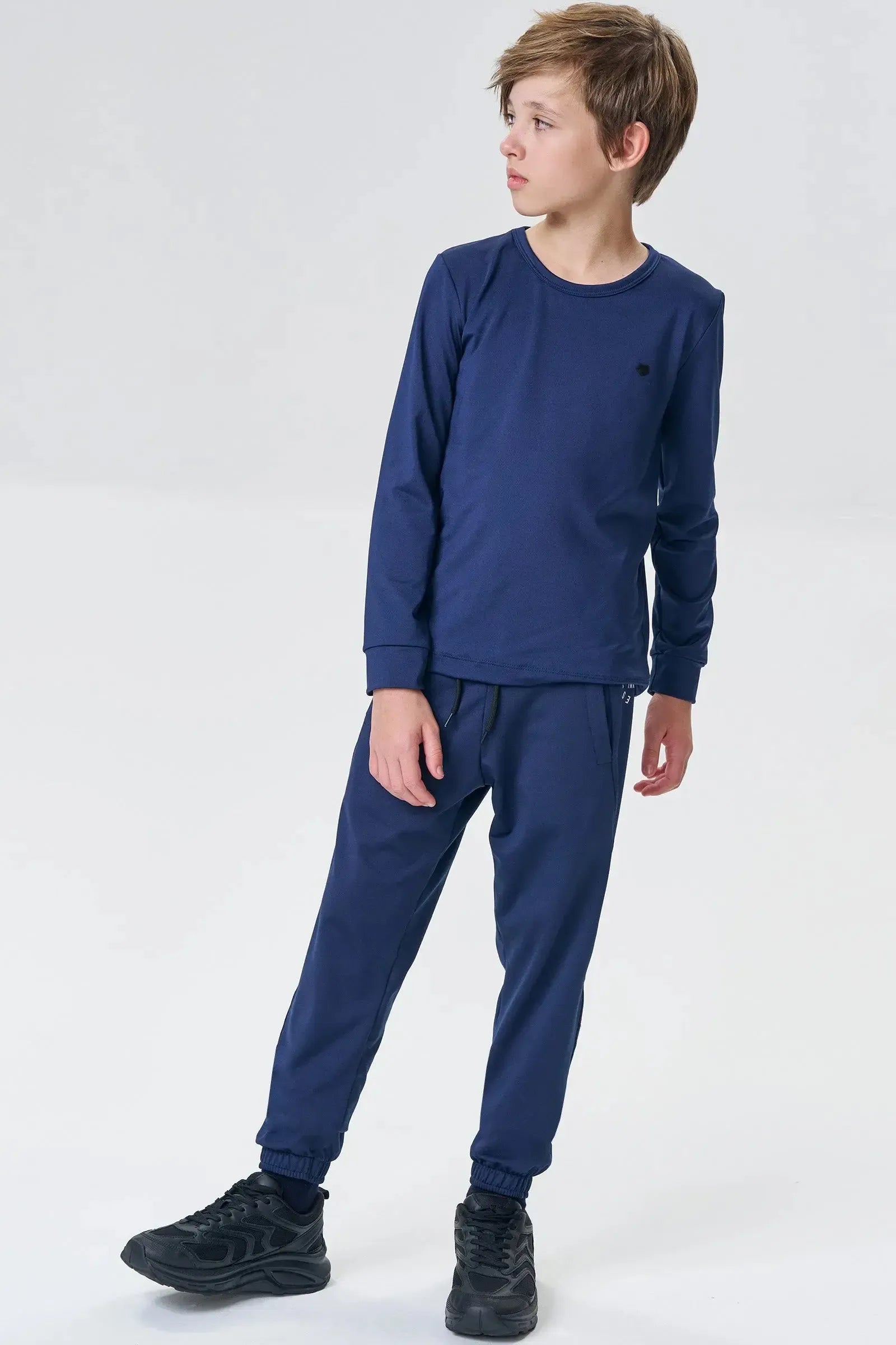 Calça Jogger em Malha Termoskin com Elastano 89613 Johnny Fox Teen Menino