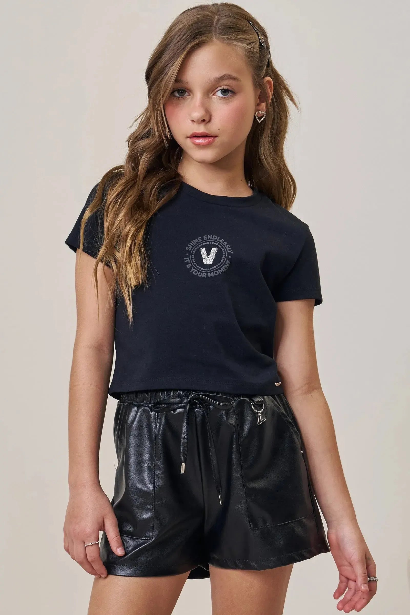 Blusa Cropped em Cotton 89684 Vic&Vicky Teen Menina