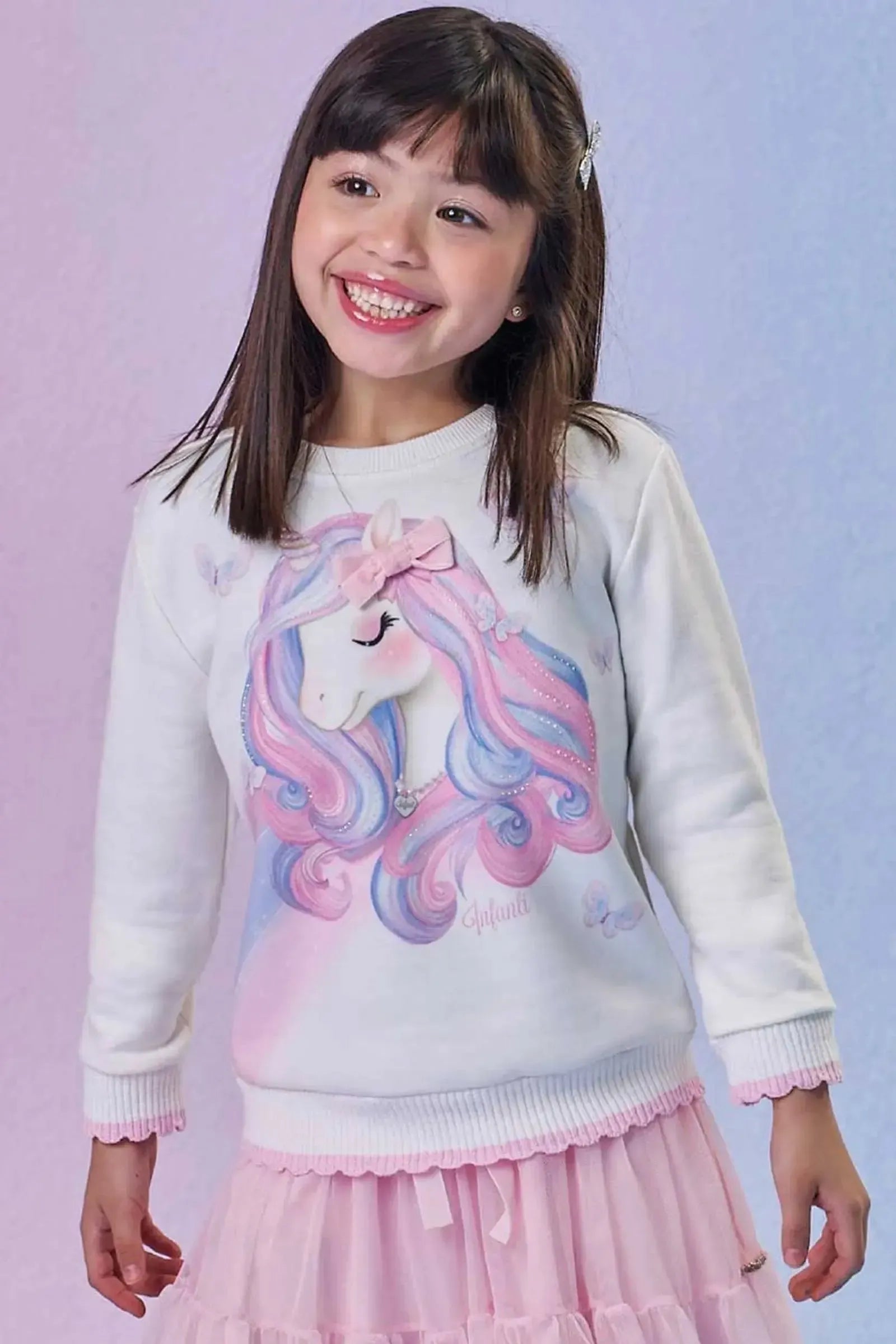 Blusão em Moletom com Pelúcia 89742 Infanti Infantil Menina
