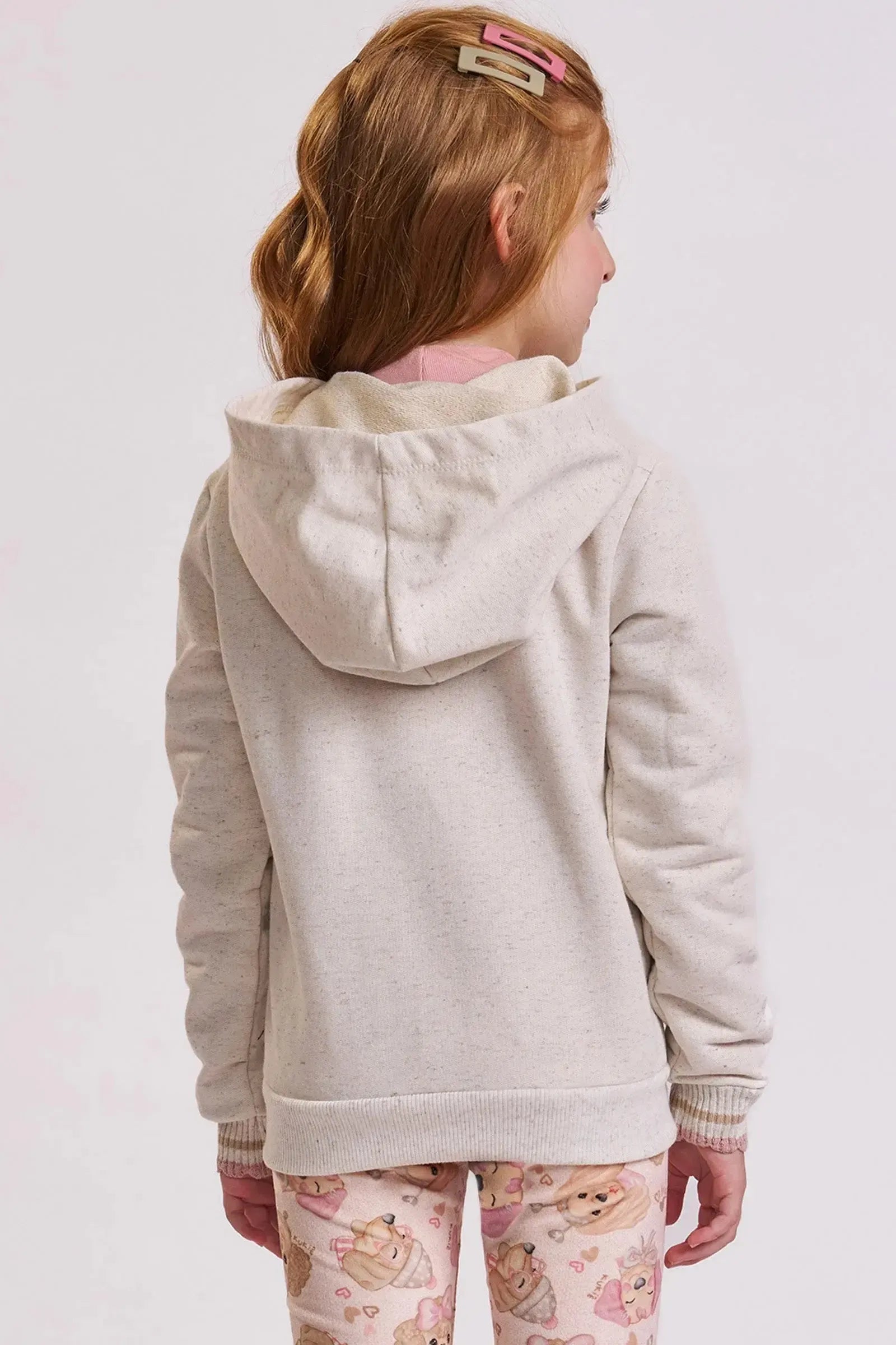 Jaqueta em Moletom sem Pelúcia 89922 Kukiê Infantil Menina