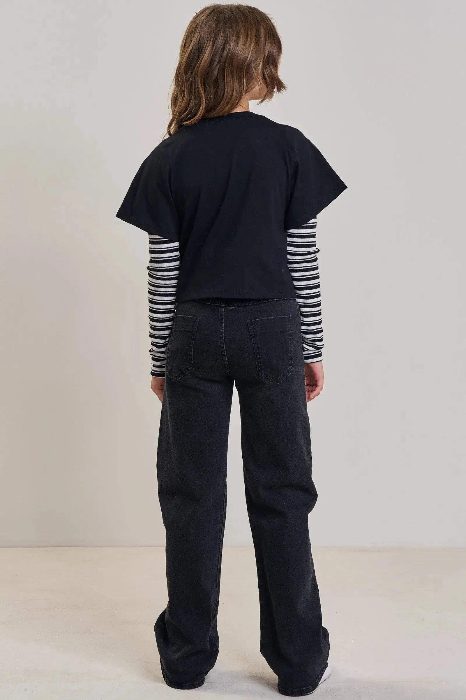 Calça Wide Leg em Jeans com Elastano 90188 Vic&Vicky Teen Menina