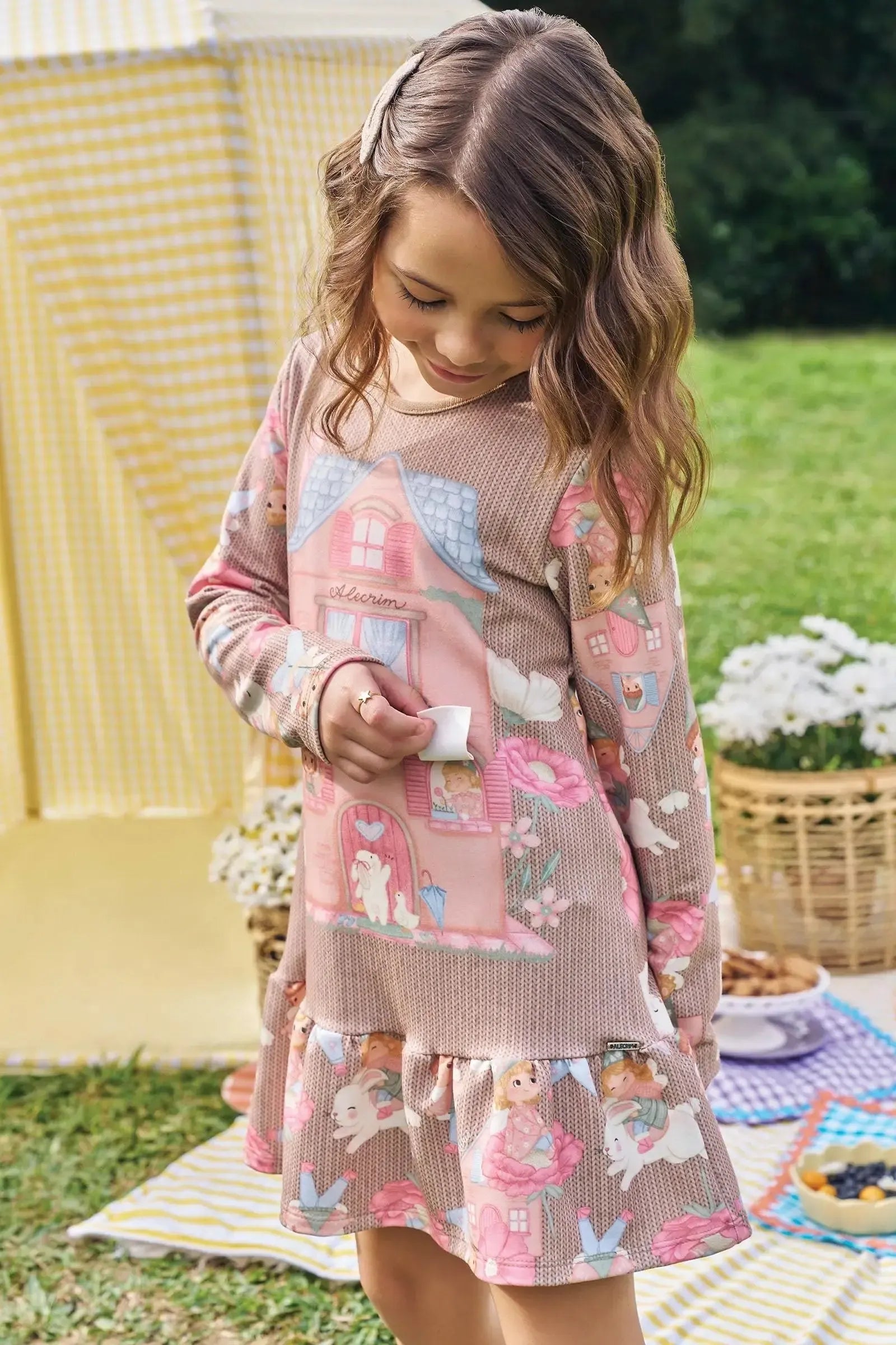 Vestido em Molecotton 90302 Kukiê Infantil Menina