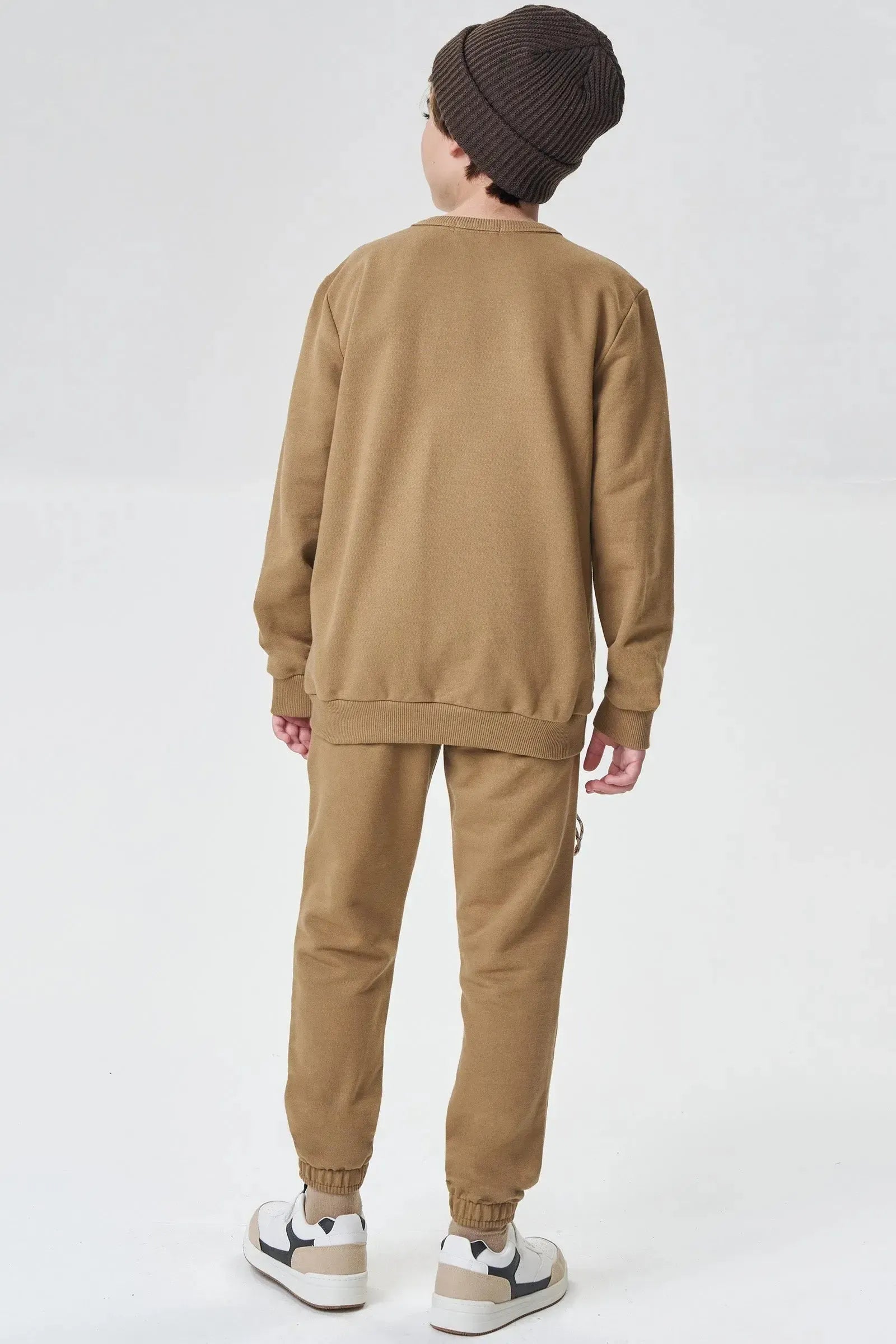 Conjunto de Blusão e Calça Jogger em Moletom sem Pelúcia 90467 Johnny Fox Teen Menino