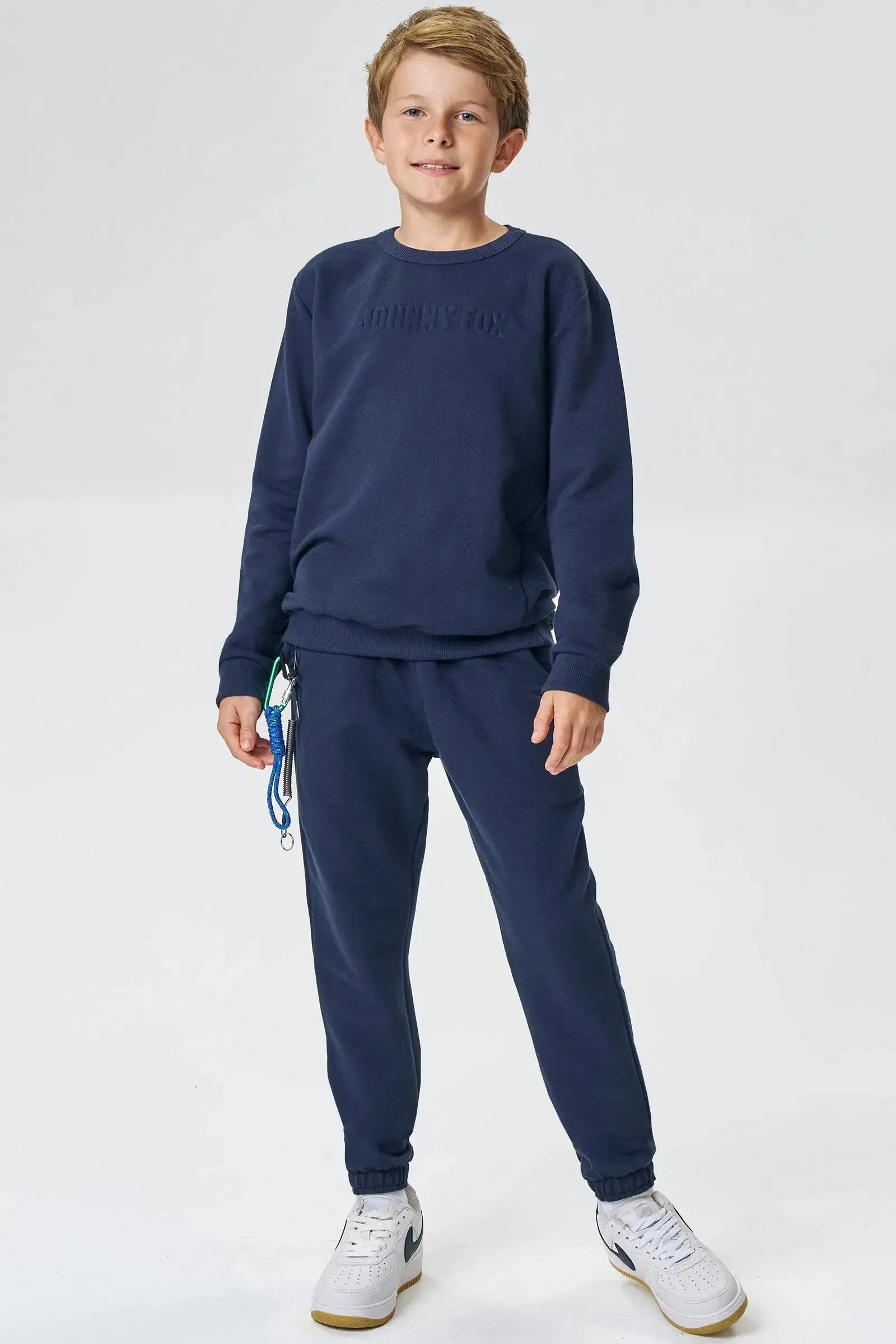 Conjunto de Blusão e Calça Jogger em Moletom sem Pelúcia 90467 Johnny Fox Teen Menino