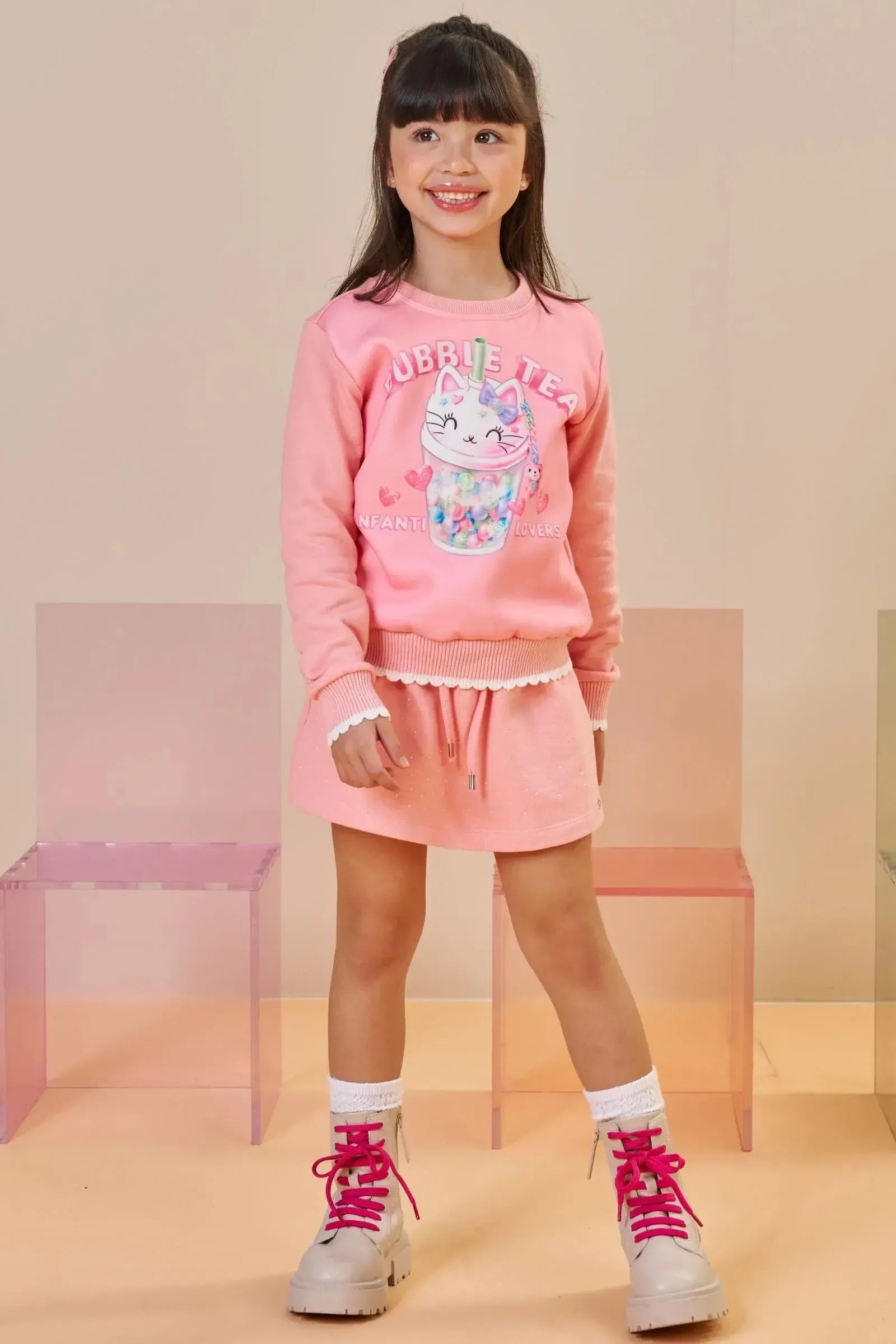 Blusão em Moletom com Pelúcia 90804 Infanti Infantil Menina