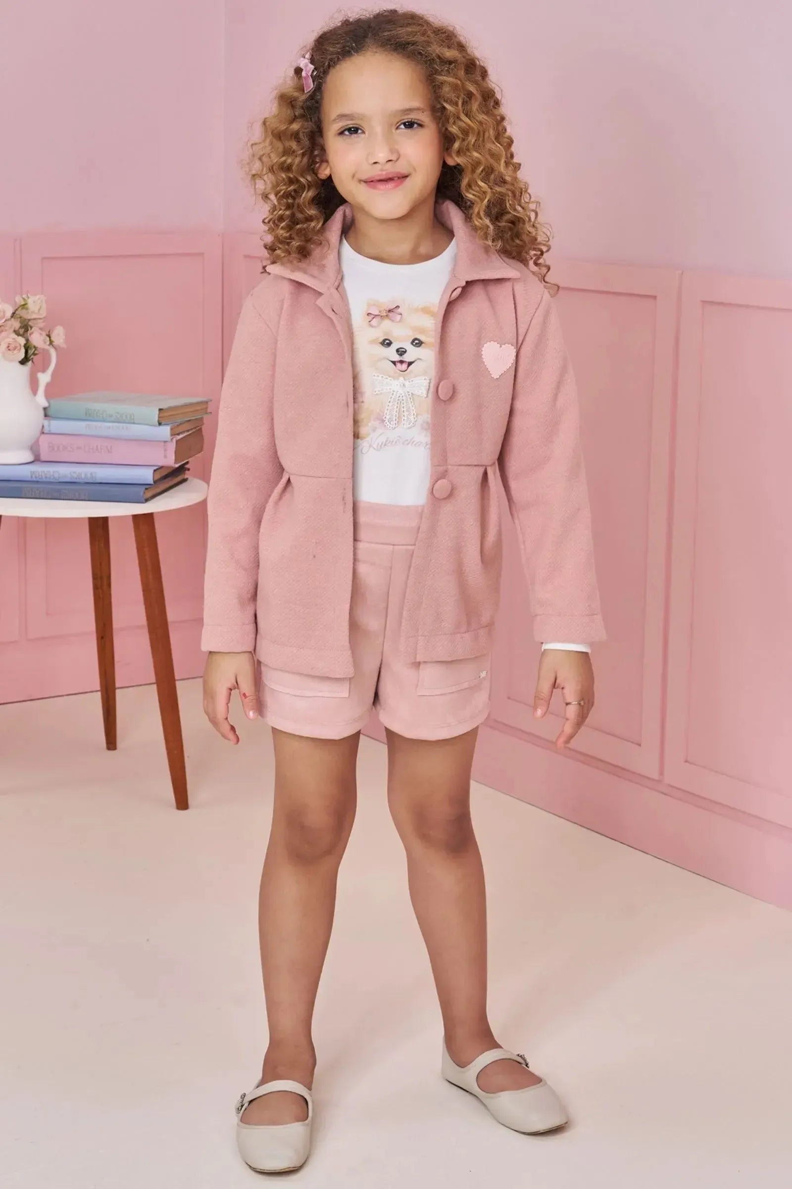 Sobretudo em Lã Batida 90915 Kukiê Infantil Menina