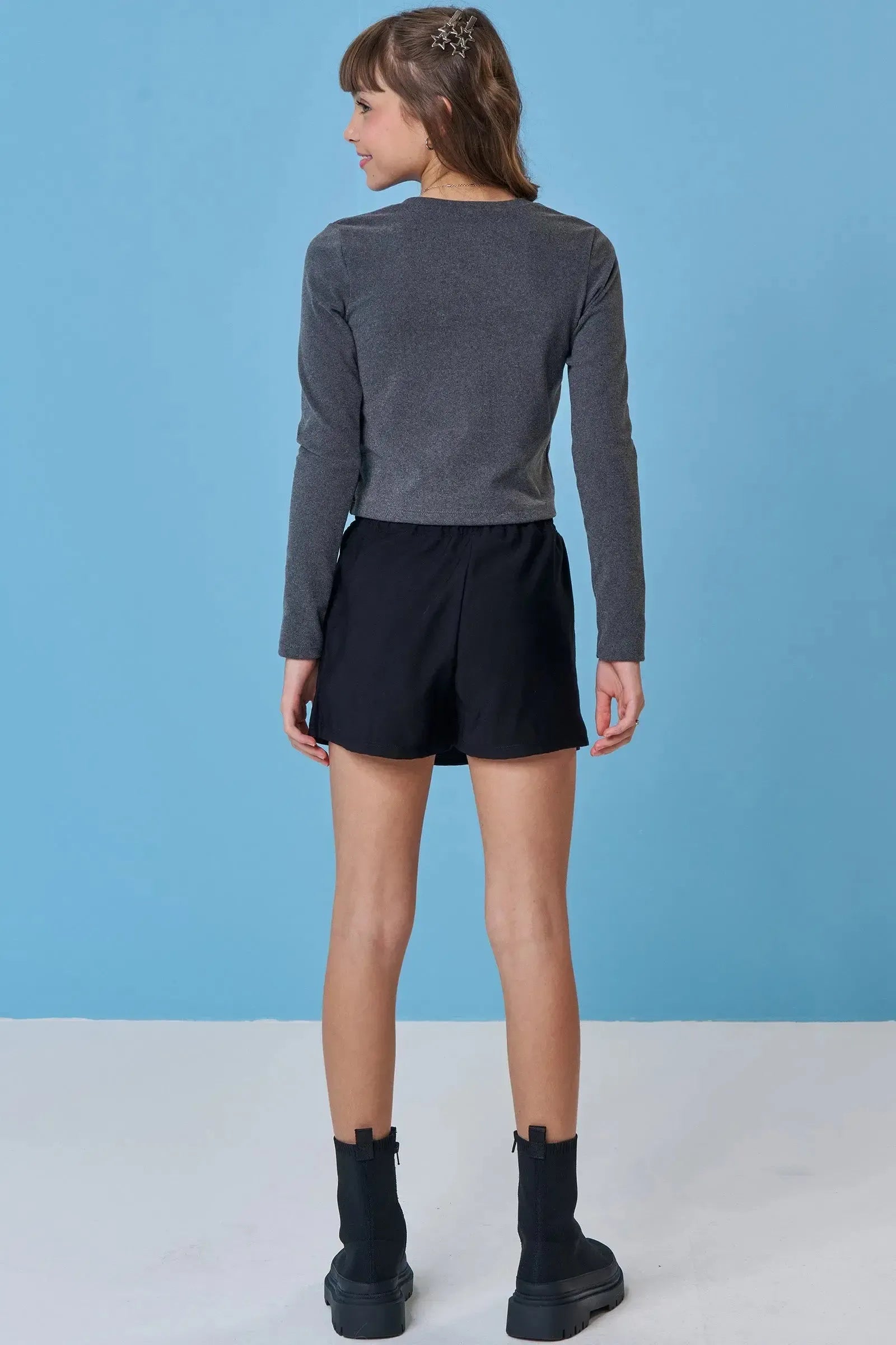 Conjunto de Blusa Boxy em Tricô Luxo e Short Saia em Alfaiataria Sensoriale 92186 Vic&Vicky Teen Menina