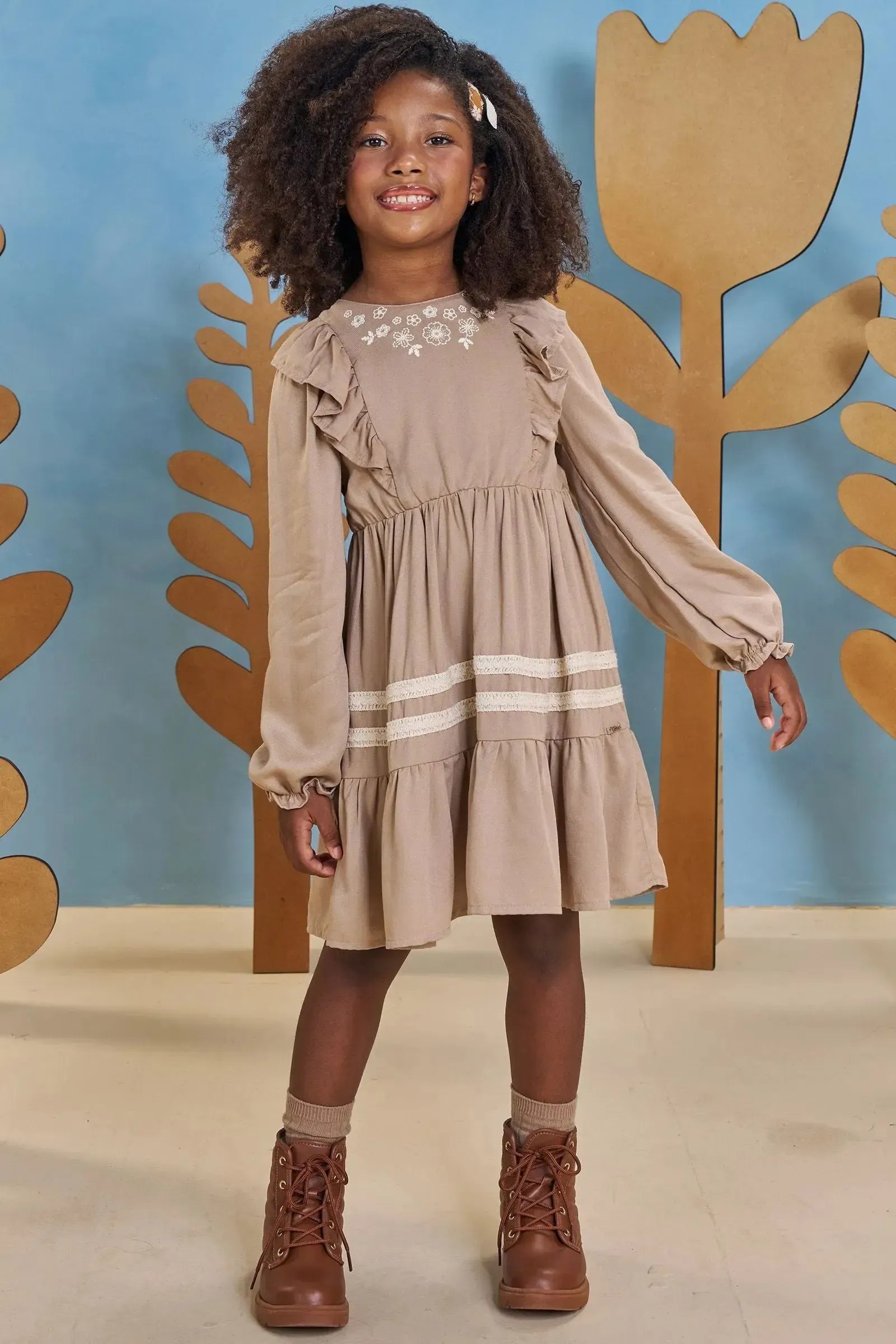 Vestido em Viscose 92420 Infanti Infantil Menina