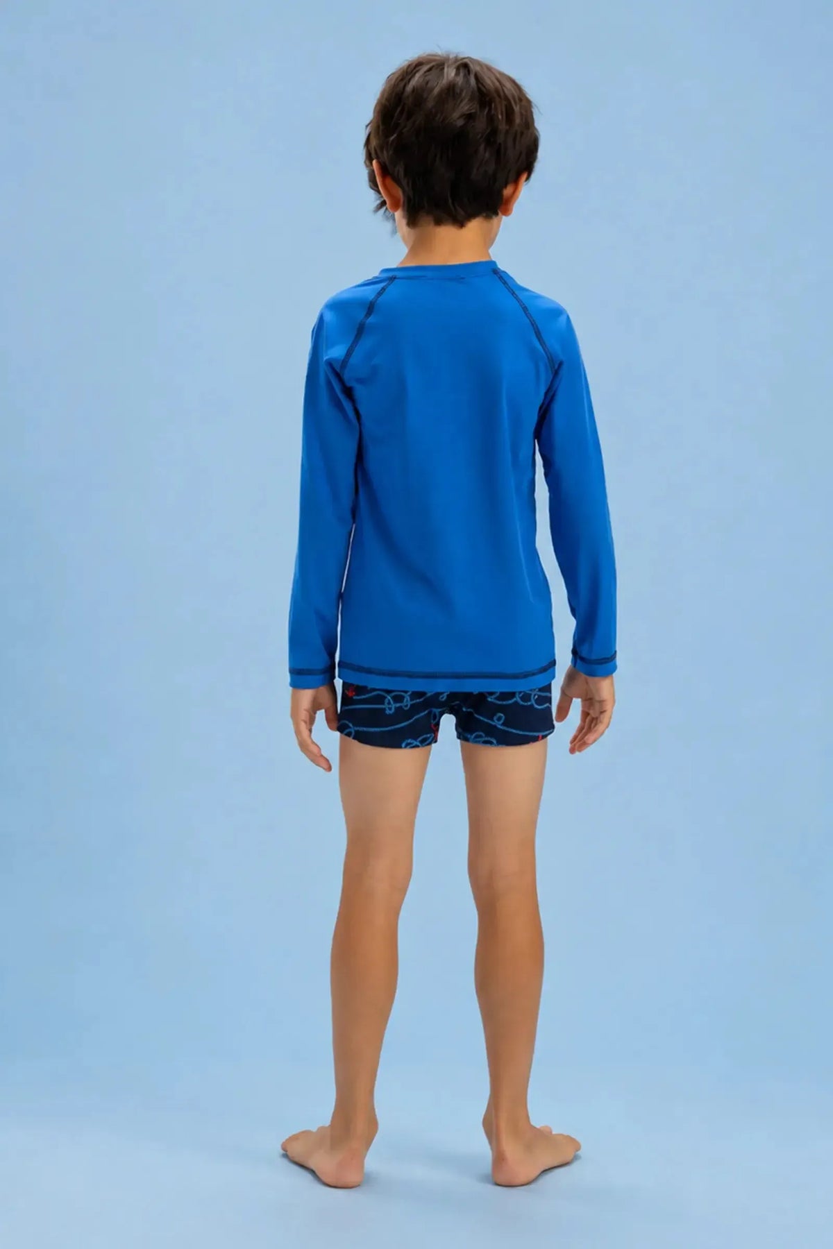 Conjunto de Camiseta e Sunga em Malha UV Dry com Proteção UV50+ 92478 LucBoo Infantil Menino