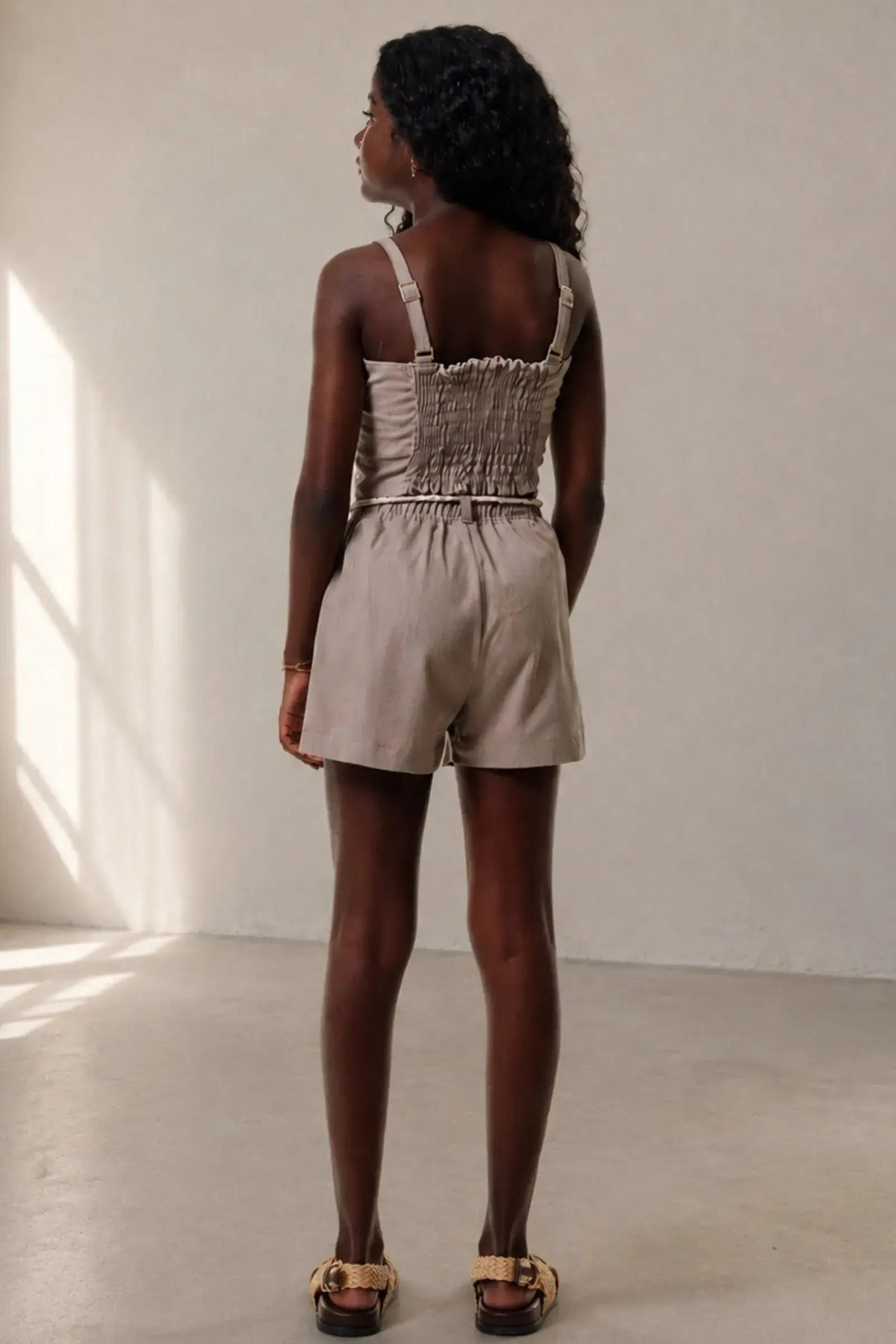 Conjunto de Regata e Shorts em Linho Santorine 92606 Lilimoon Teen Menina