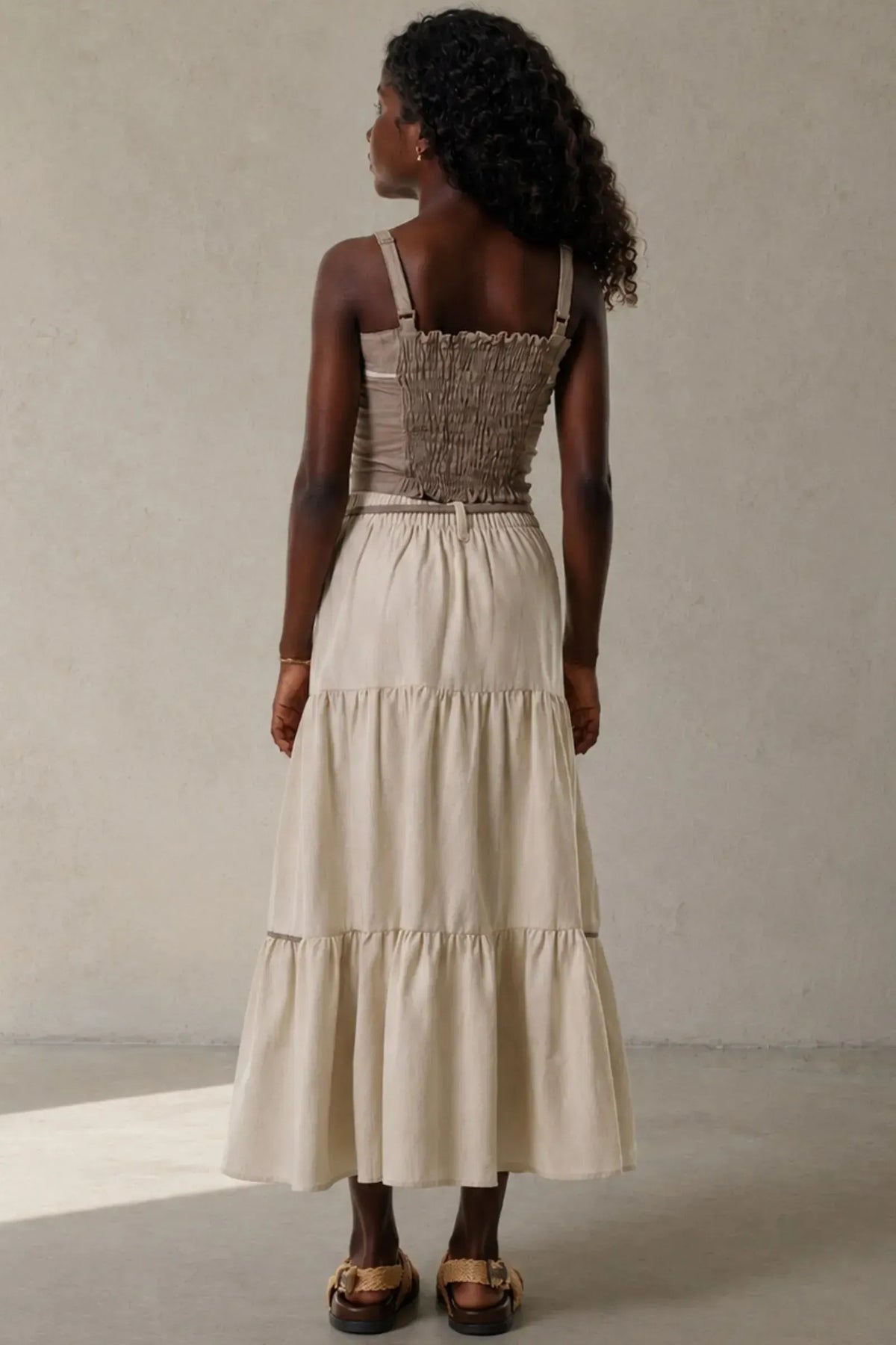 Conjunto de Regata e Saia Midi em Linho Santorine 92612 Lilimoon Teen Menina