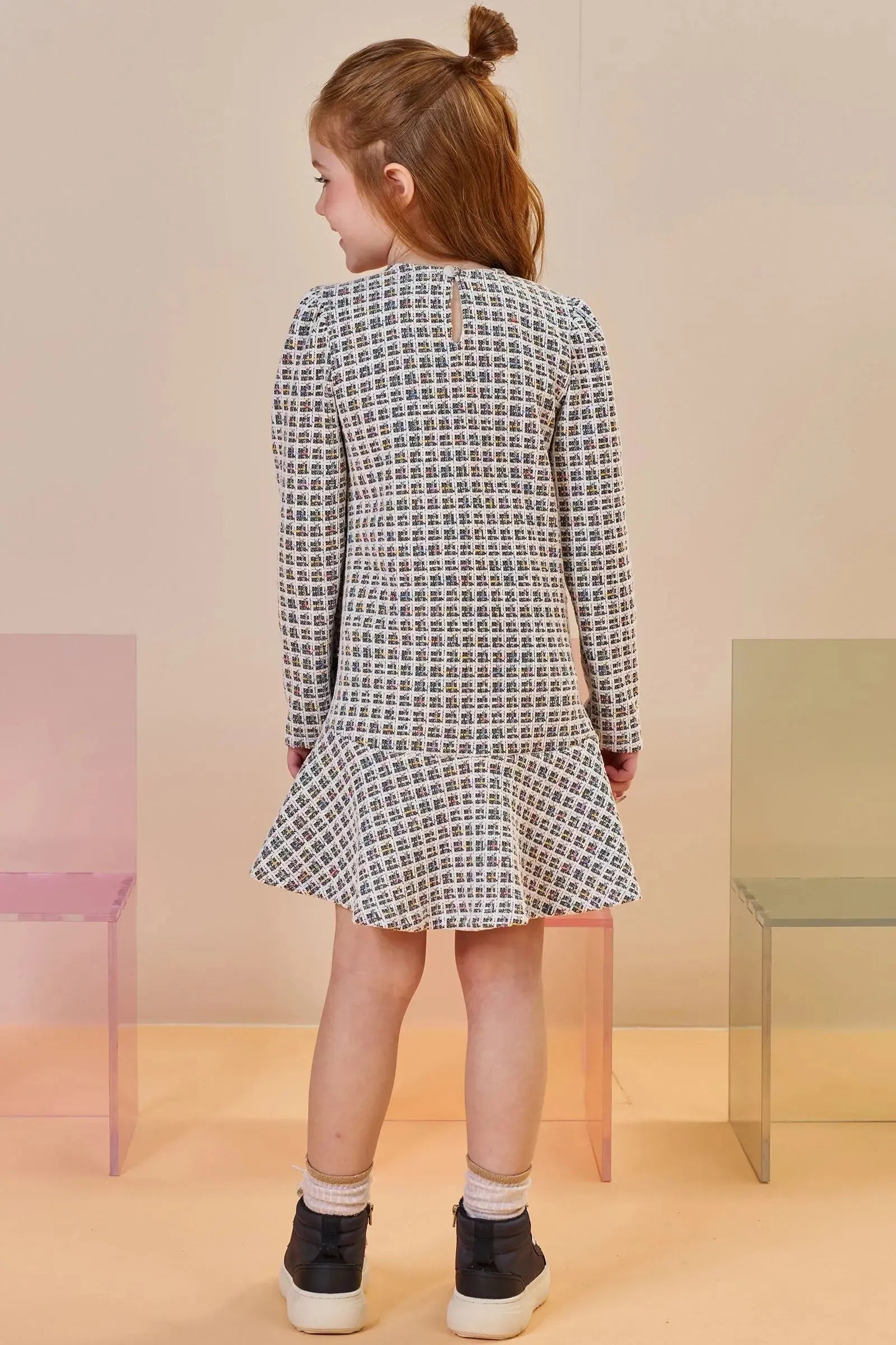 Vestido em Malha Jacquard Kim 92687 Infanti Infantil Menina