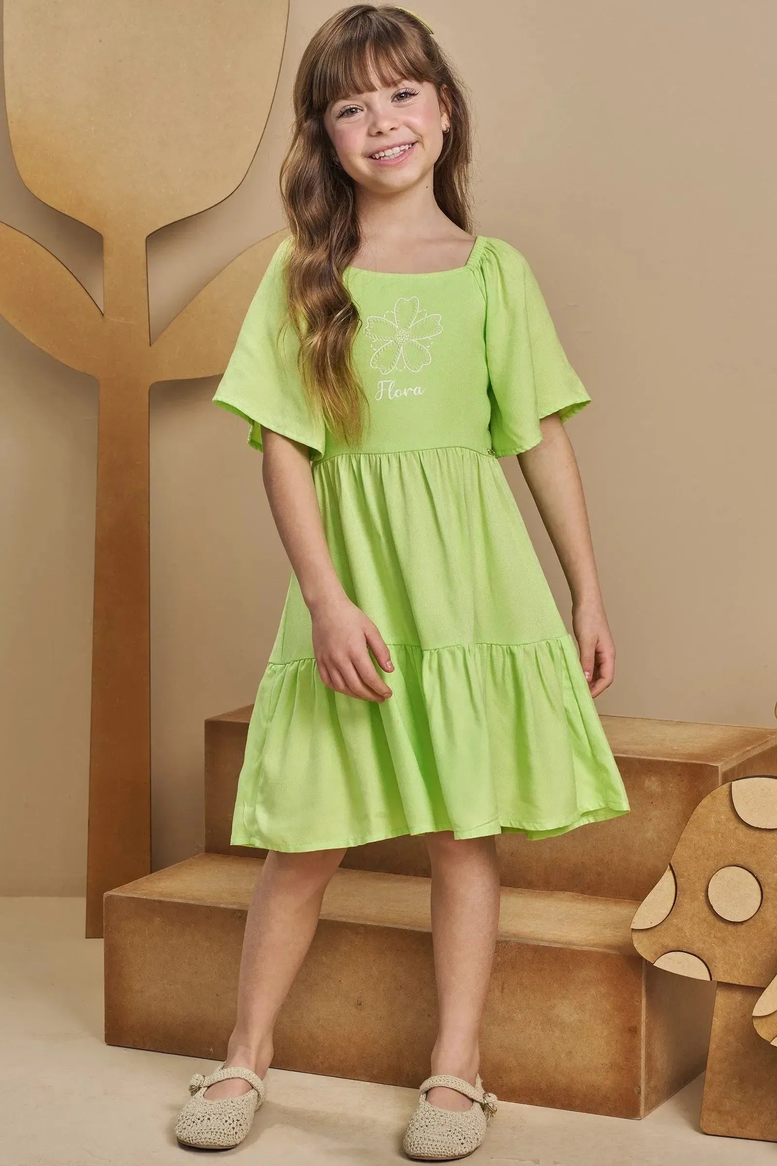 Vestido em Viscose 93273 Infanti Infantil Menina