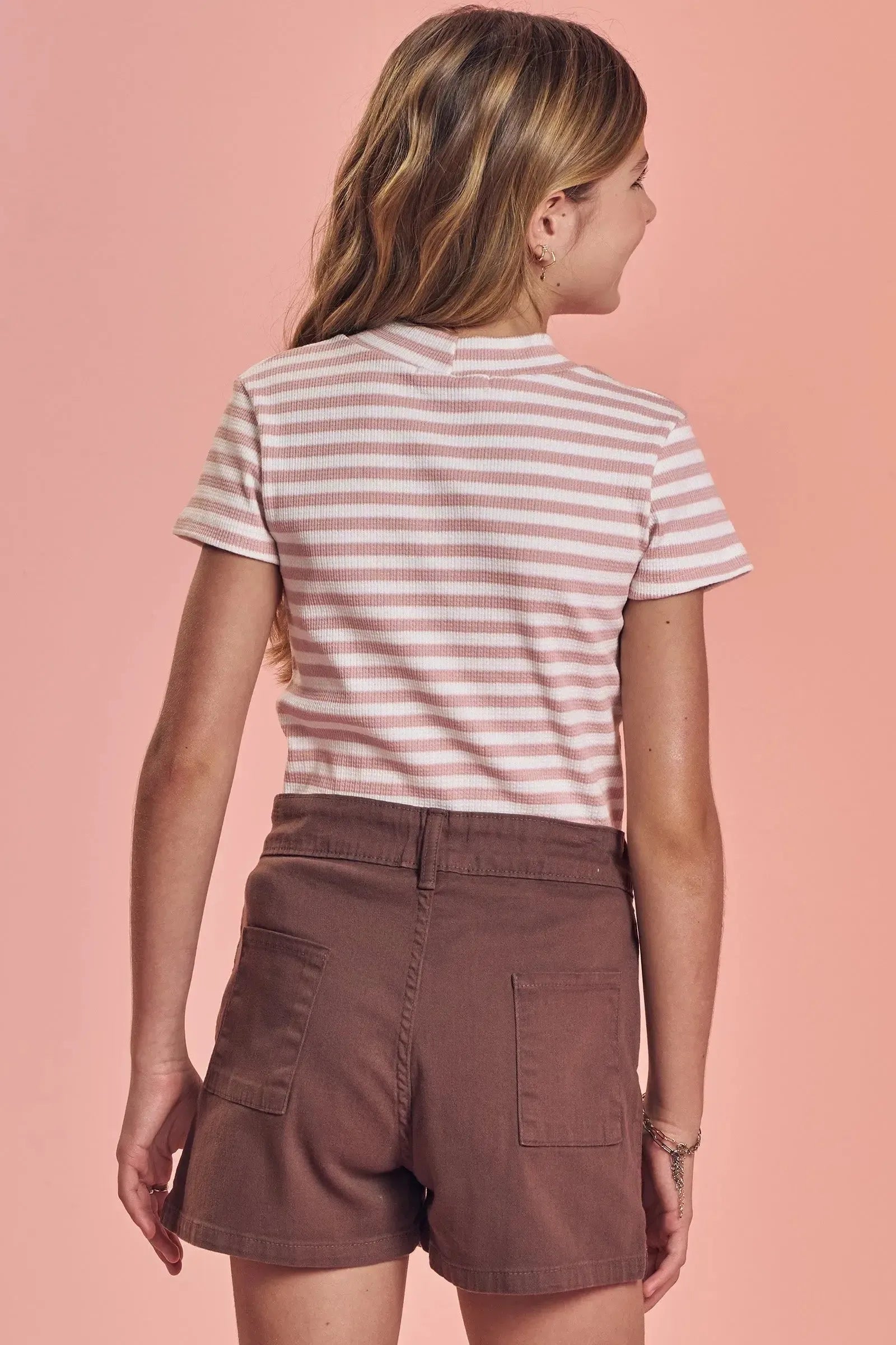 Blusa em Malha Waffle Listrada 93286 Lilimoon Teen Menina