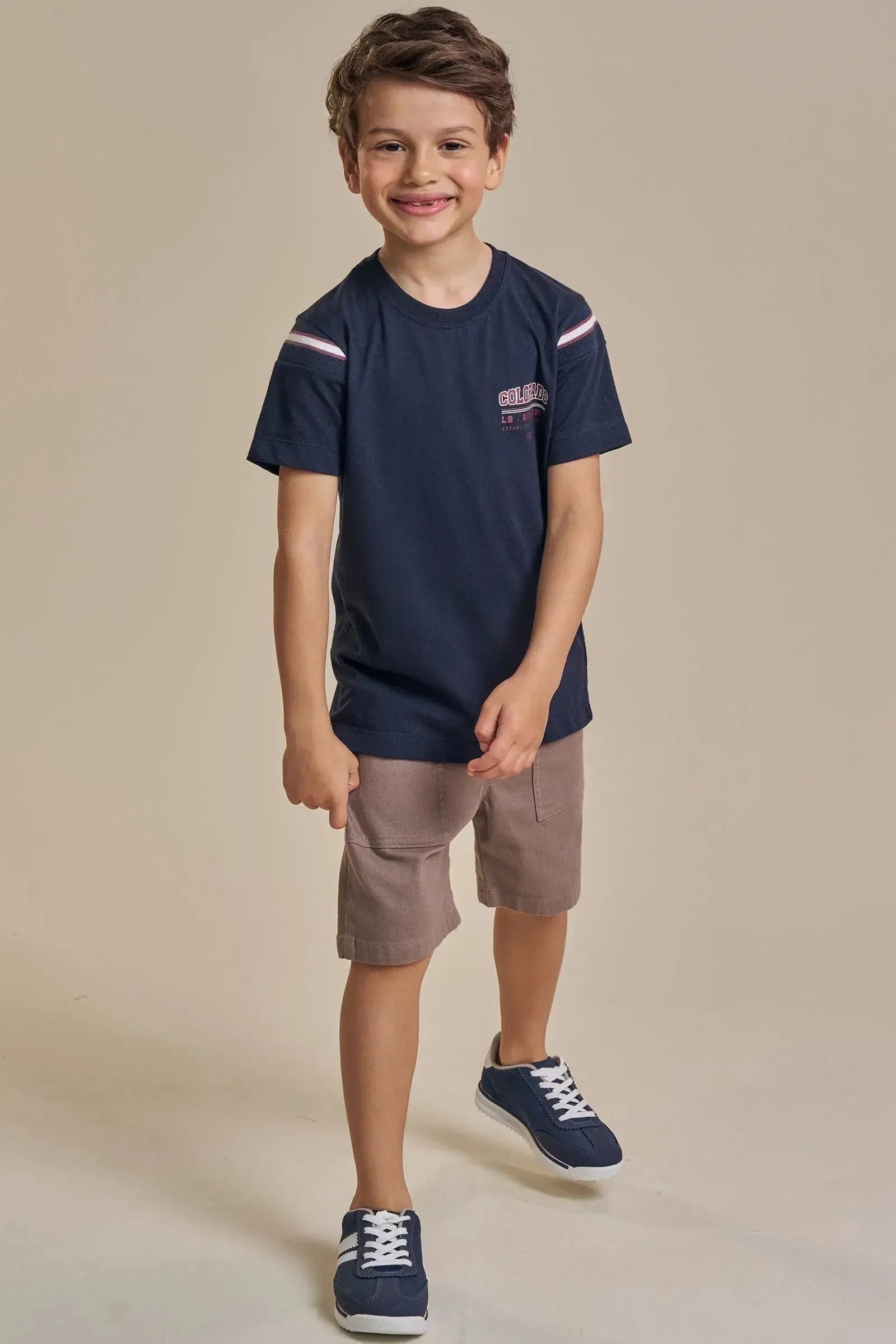 Camiseta em Meia Malha 93503 LucBoo Infantil Menino