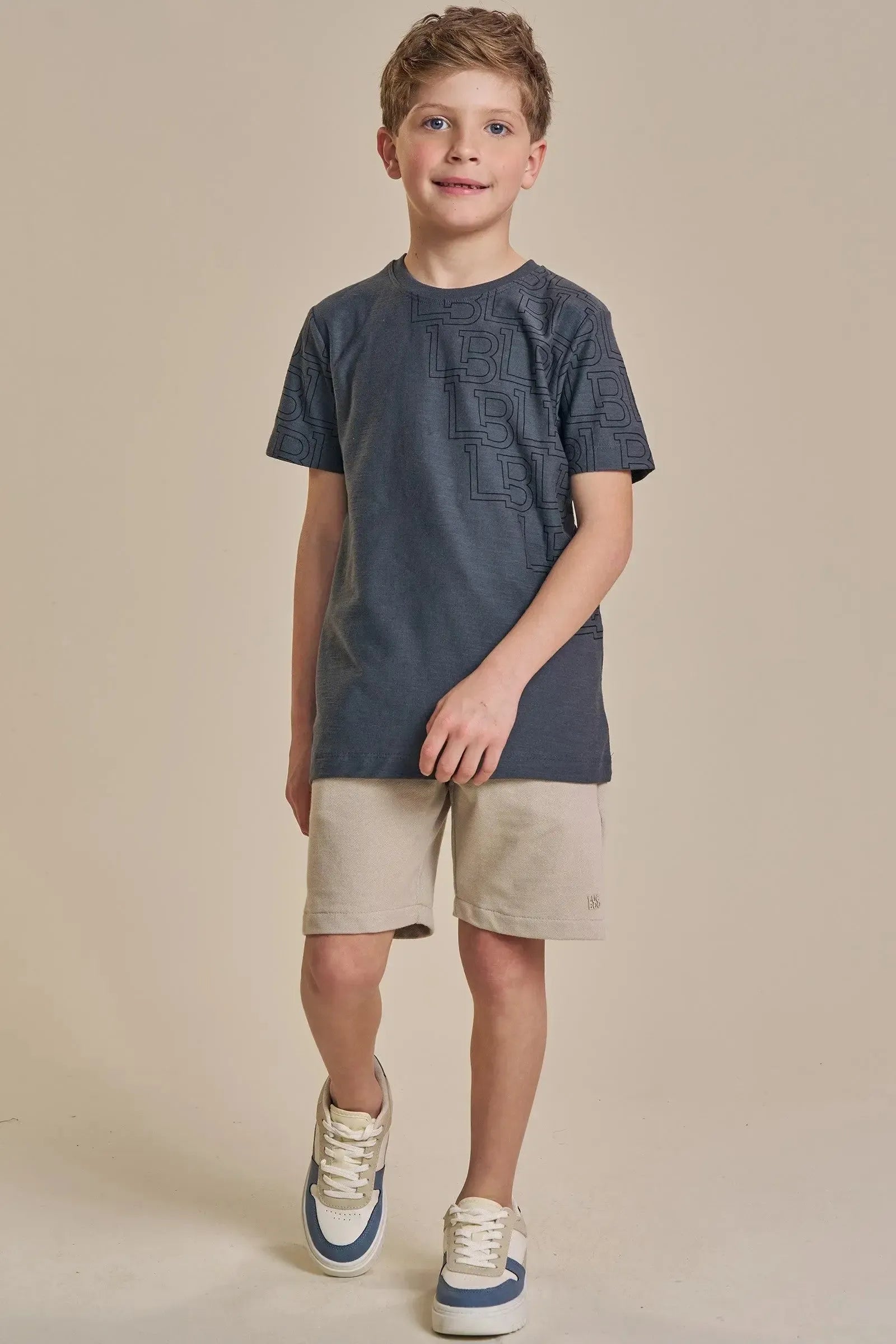 Camiseta em Malha Flamê 93522 LucBoo Infantil Menino