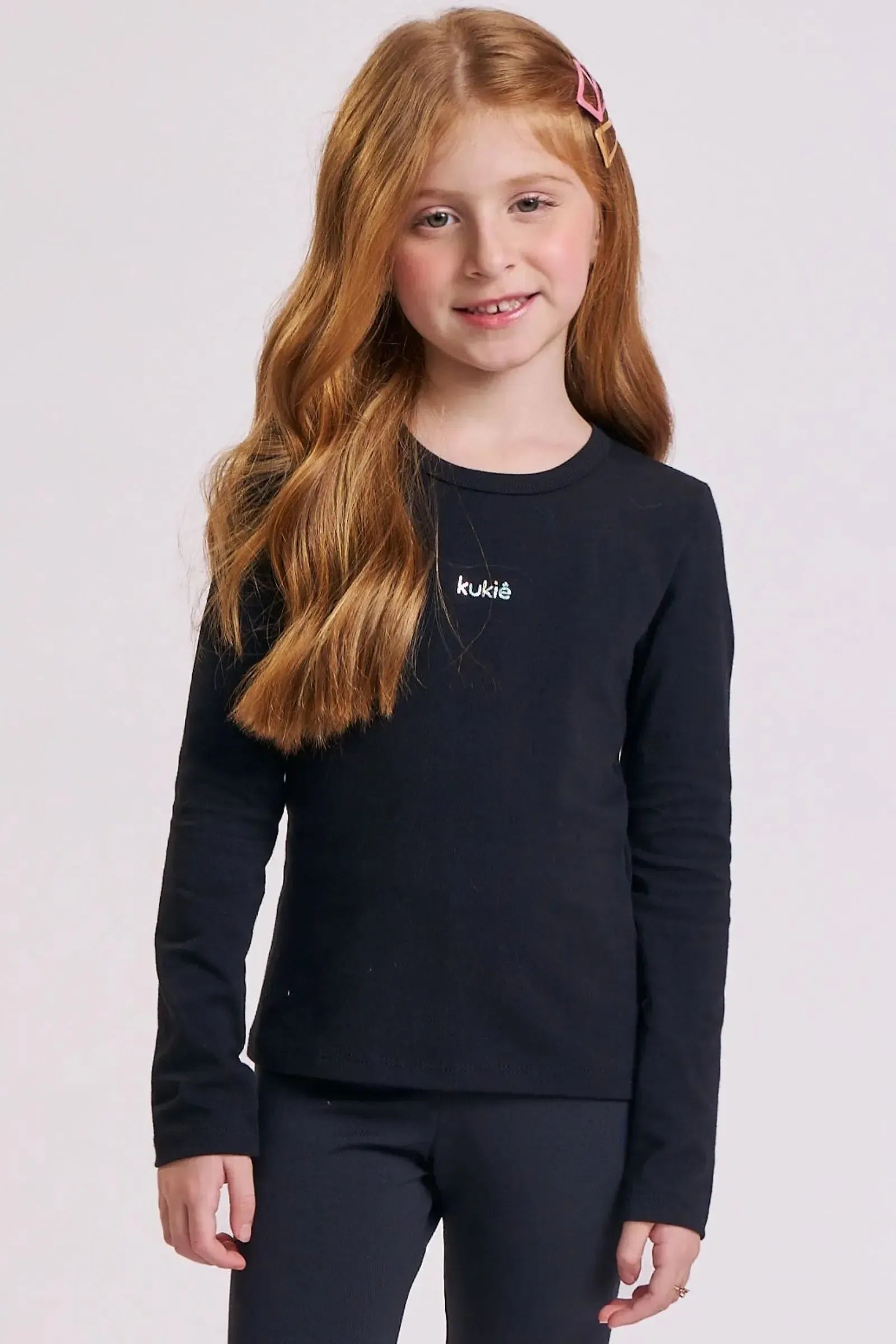Blusa Manga Longa em Cotton 93613 Kukiê Infantil Menina