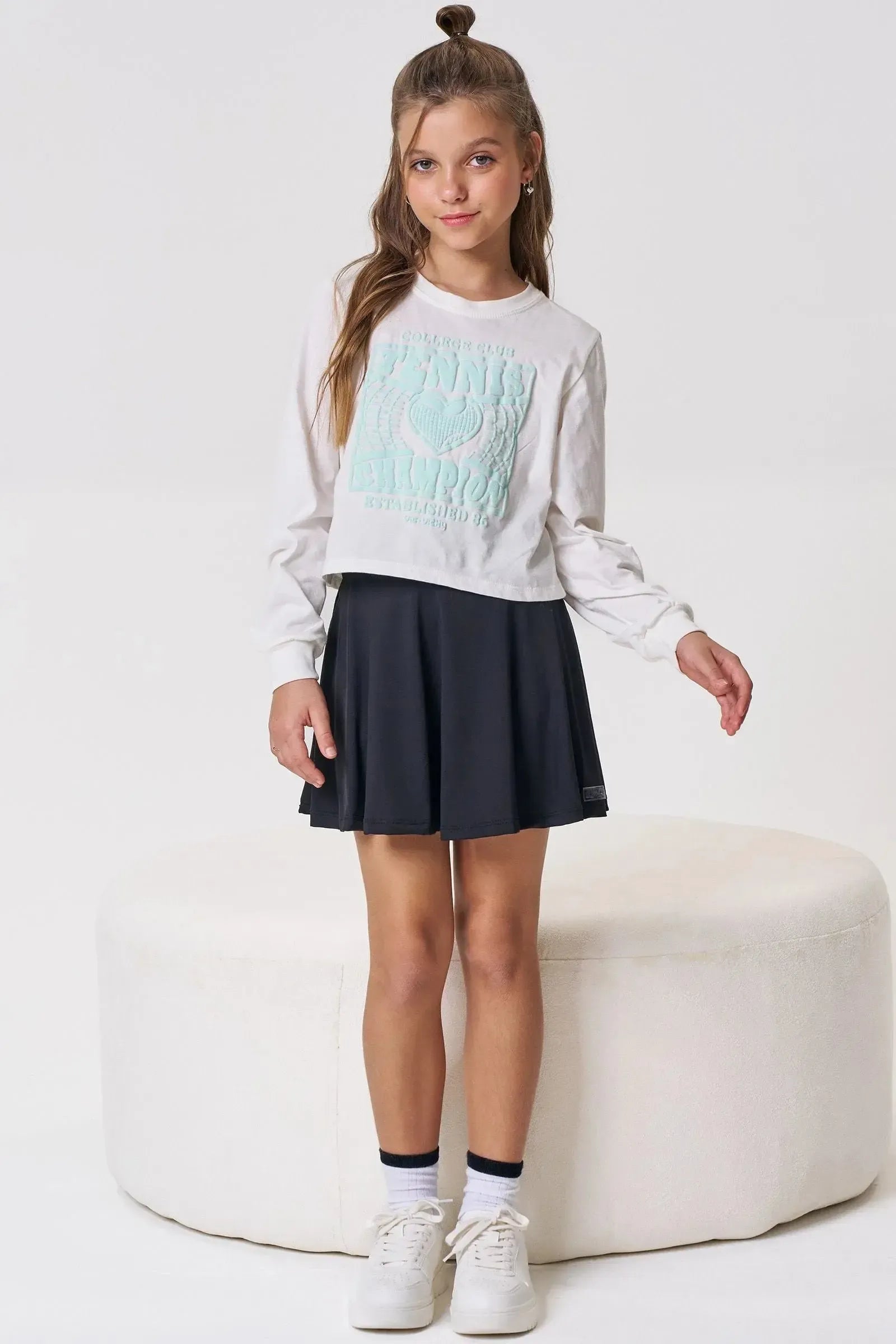 Saia em Malha Uv 50+ com Shorts Embutido 93657 Vic&Vicky Teen Menina