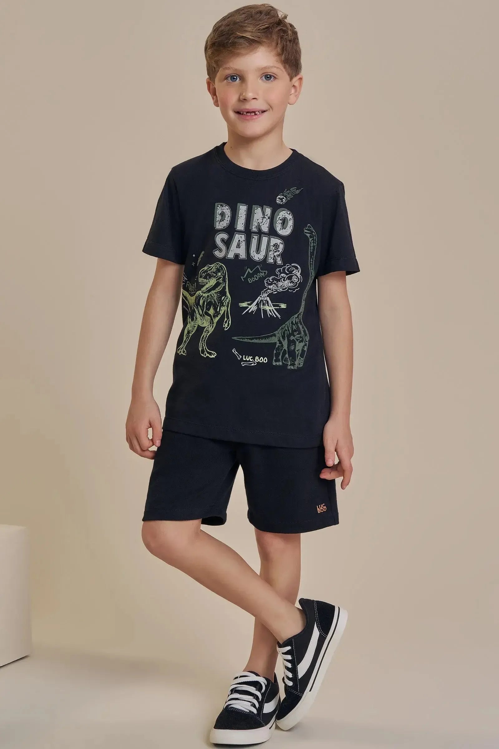 Bermuda em Moletwill com Elastano 93719 LucBoo Infantil Menino