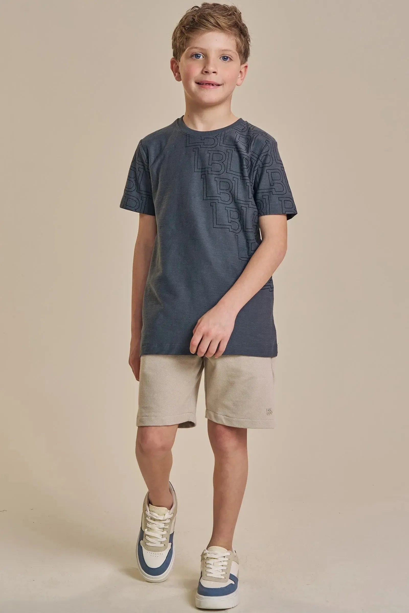 Bermuda em Moletwill com Elastano 93720 LucBoo Infantil Menino