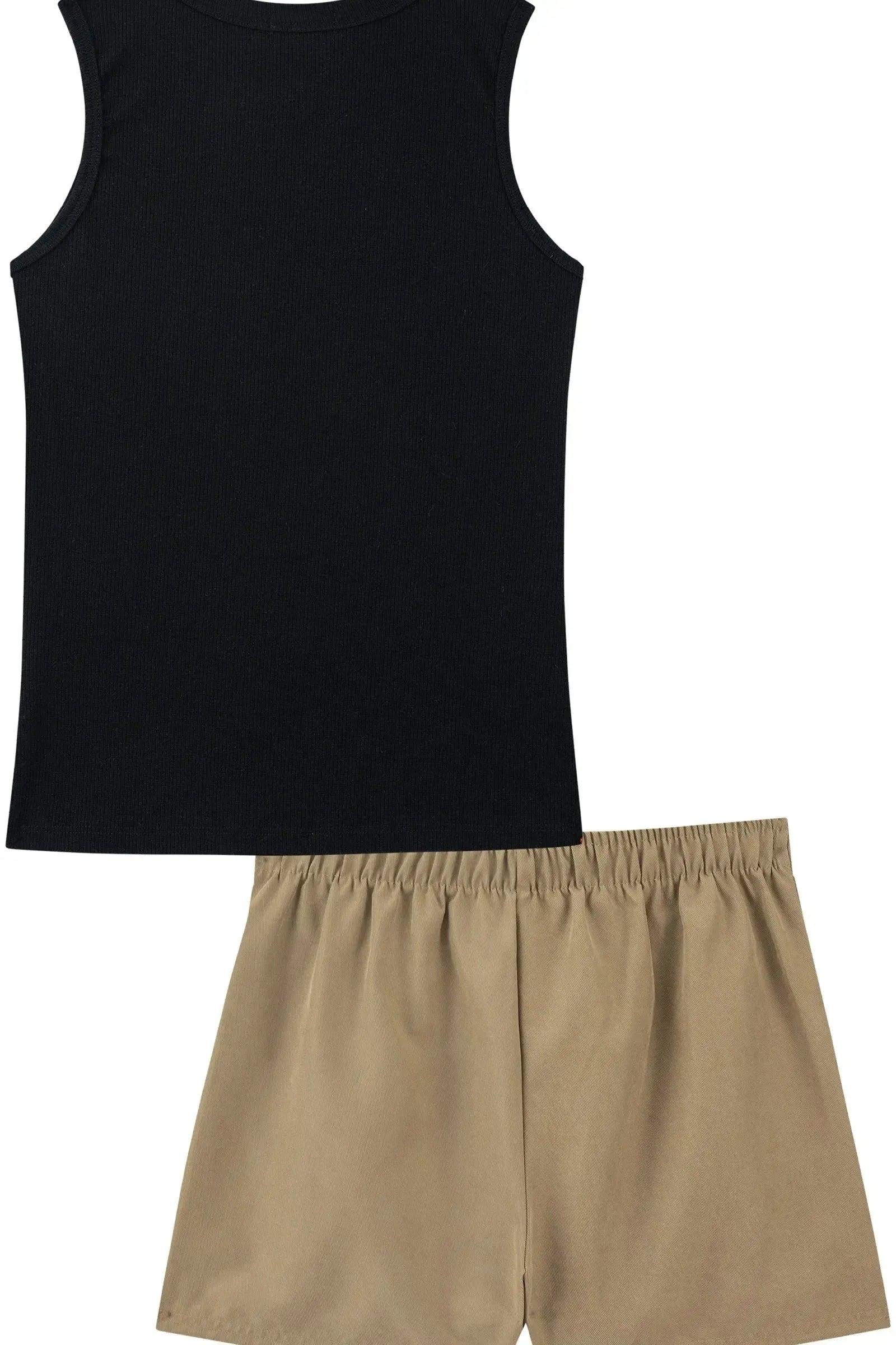 Conjunto de Blusa em Canelado Liz e Shorts em Sarja com Elastano 93884 Kukiê Infantil Menina