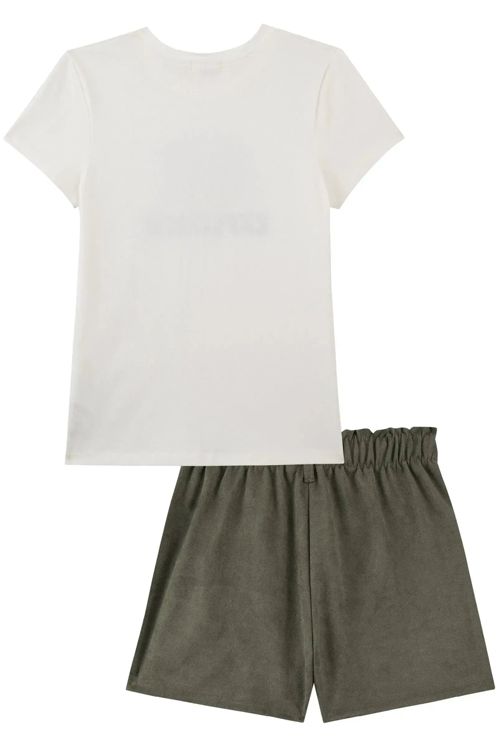 Conjunto de Blusa em Cotton e Shorts em Cotelê 93938 Kukiê Infantil Menina