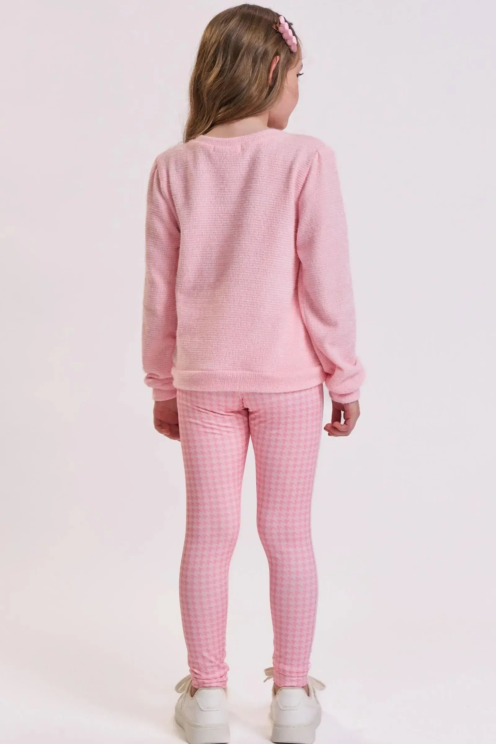 Conjunto de Blusão em Malha Tricot e Legging em Termoskin Peluciado 94110 Kukiê Infantil Menina