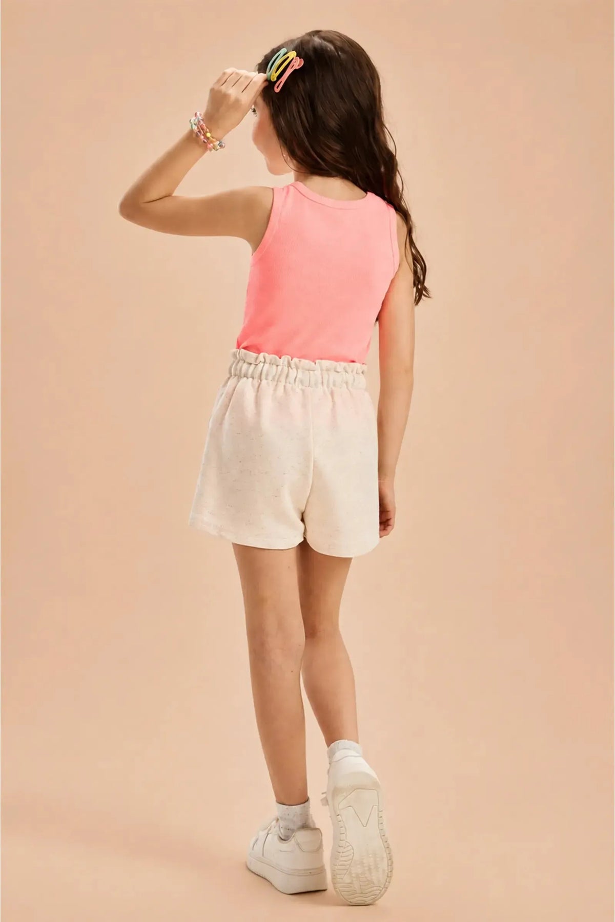 Shorts em Moletom sem Pelúcia 94714 Kukiê Infantil Menina