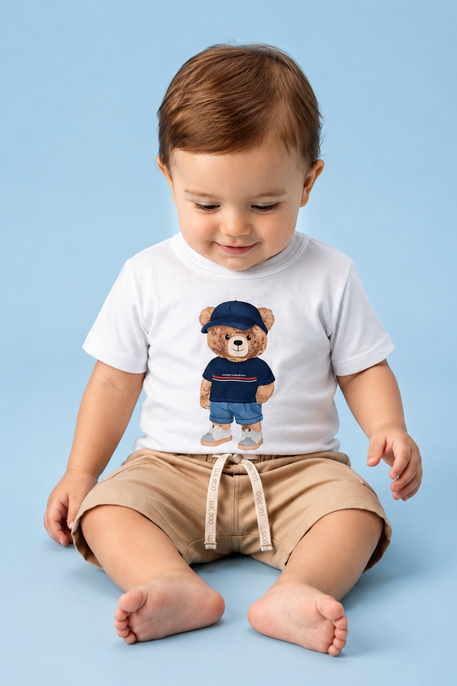 Bermuda em Linho Santorine com Elastano 95367 LucBoo Infantil Menino