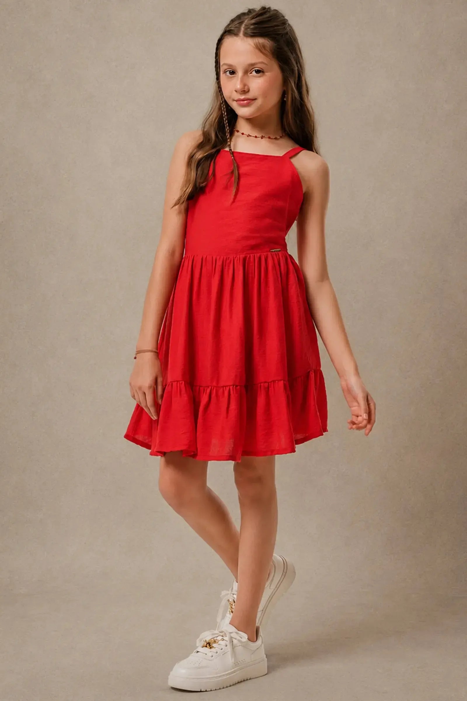 Vestido em Blend de Viscose Aruba 95586 Vic&Vicky Teen Menina