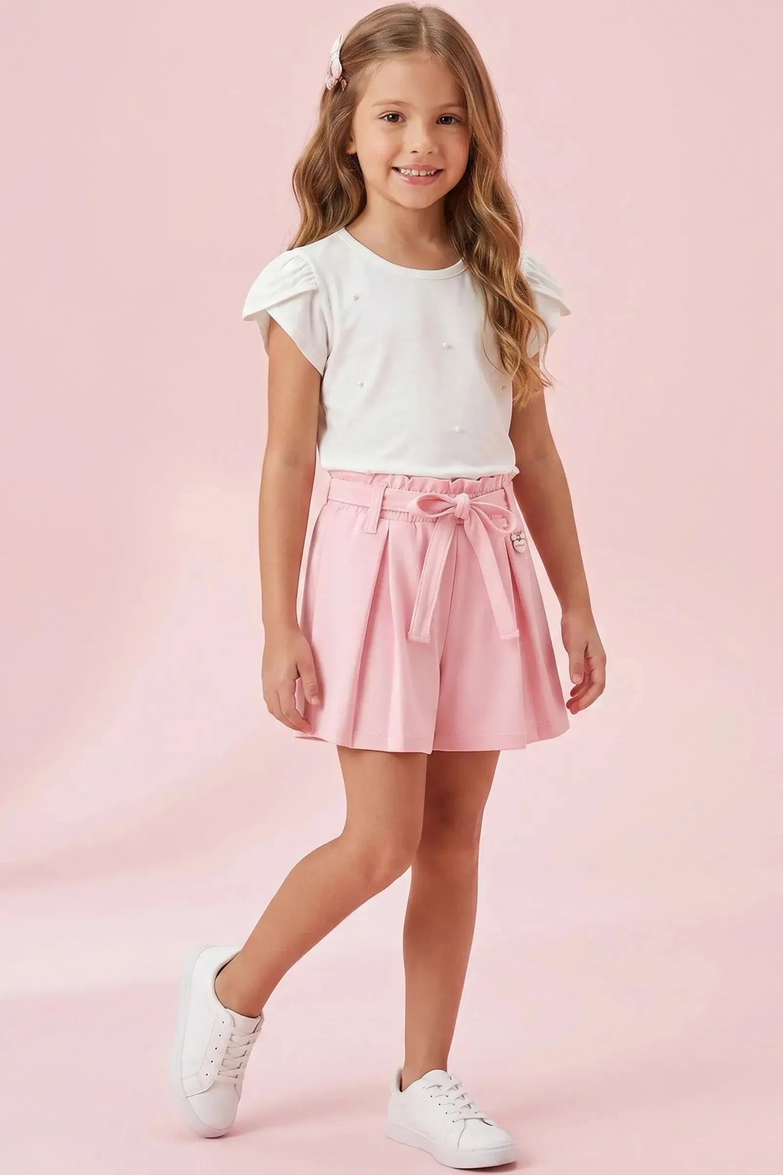 Shorts em Molevisco 95761 Infanti Infantil Menina