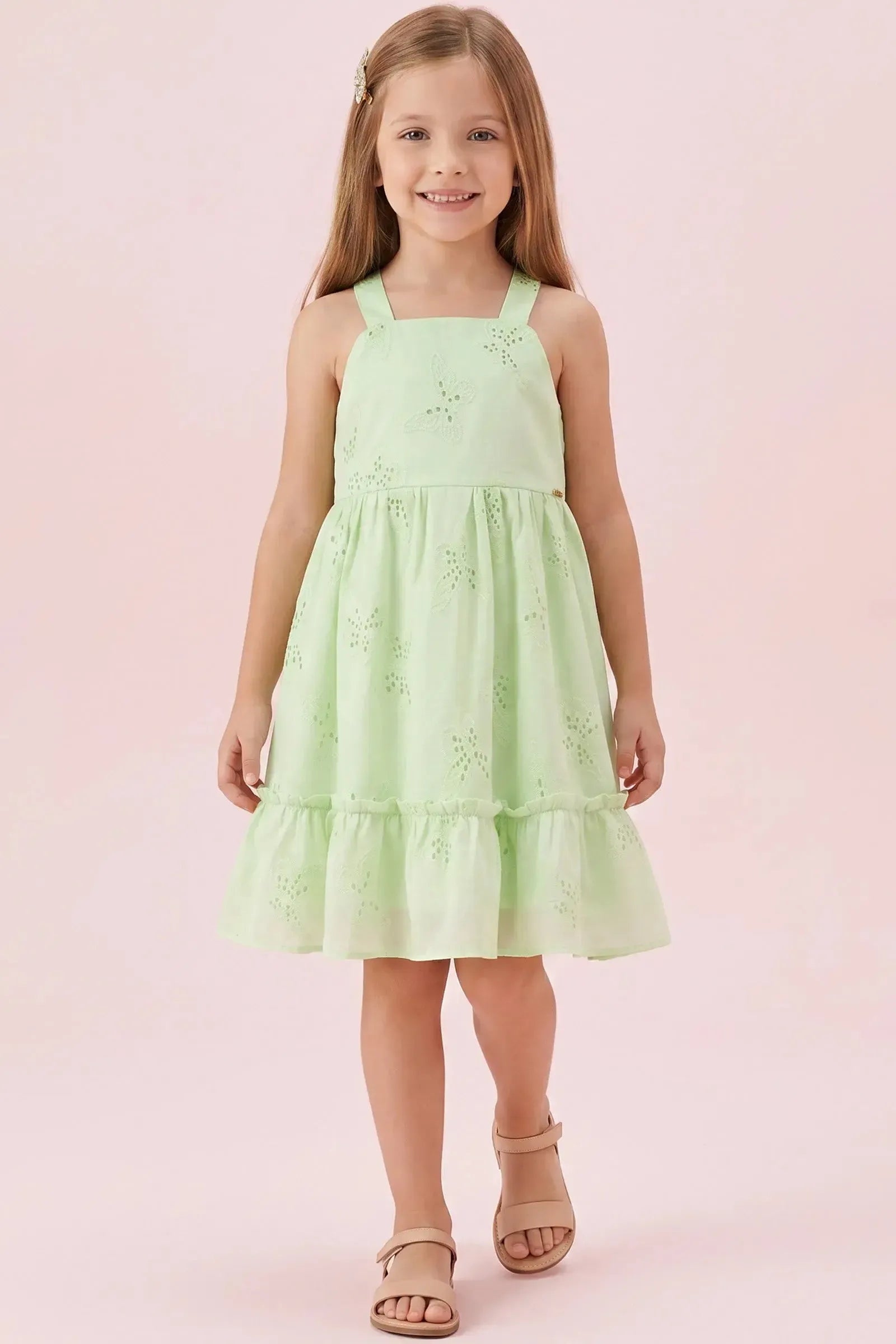 Vestido em Laise Bordado 95783 Kukiê Infantil Menina