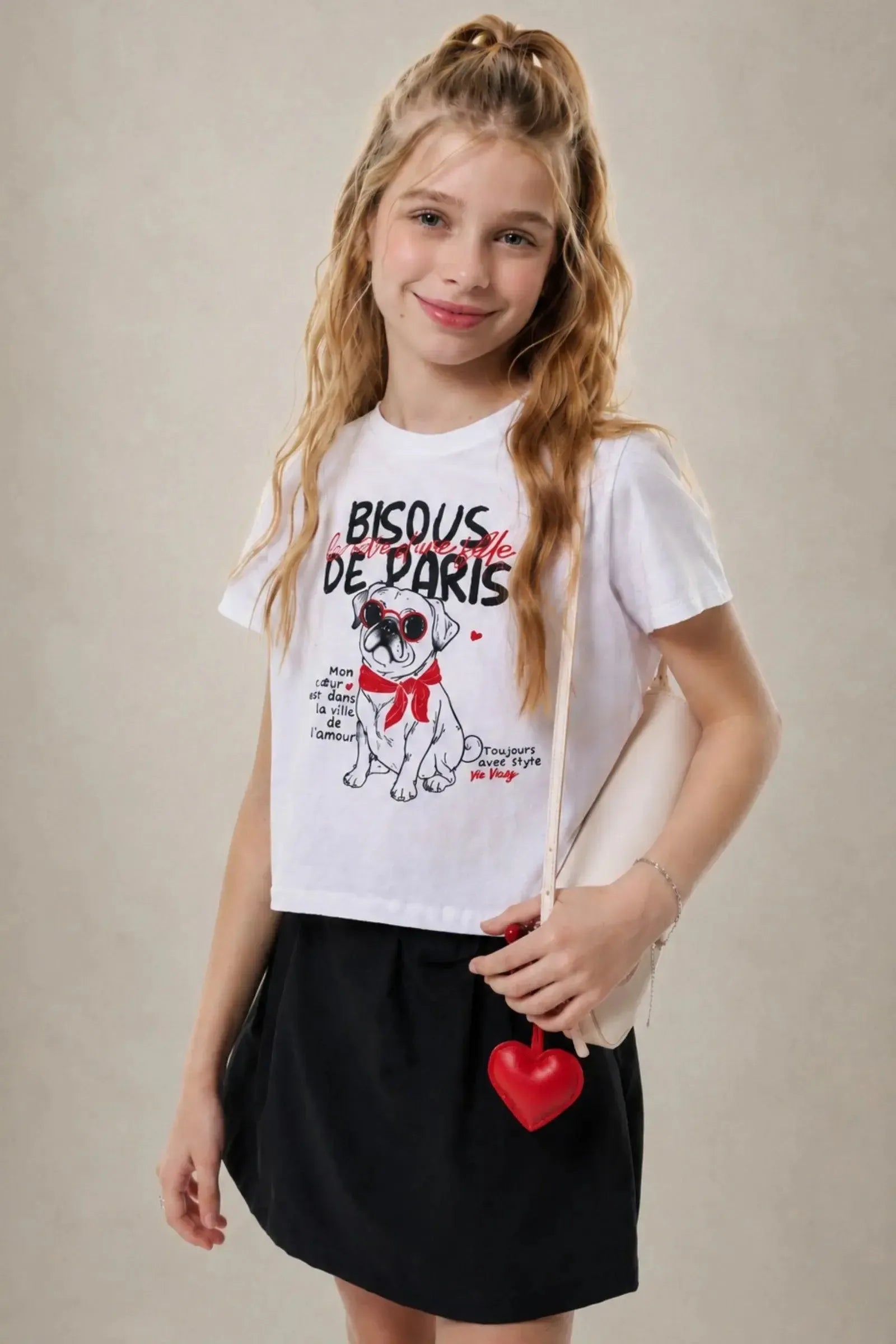 Conjunto de Blusa em Cotton e Short Saia em Alfaiataria Tecno Cargo 95943 Vic&Vicky Teen Menina