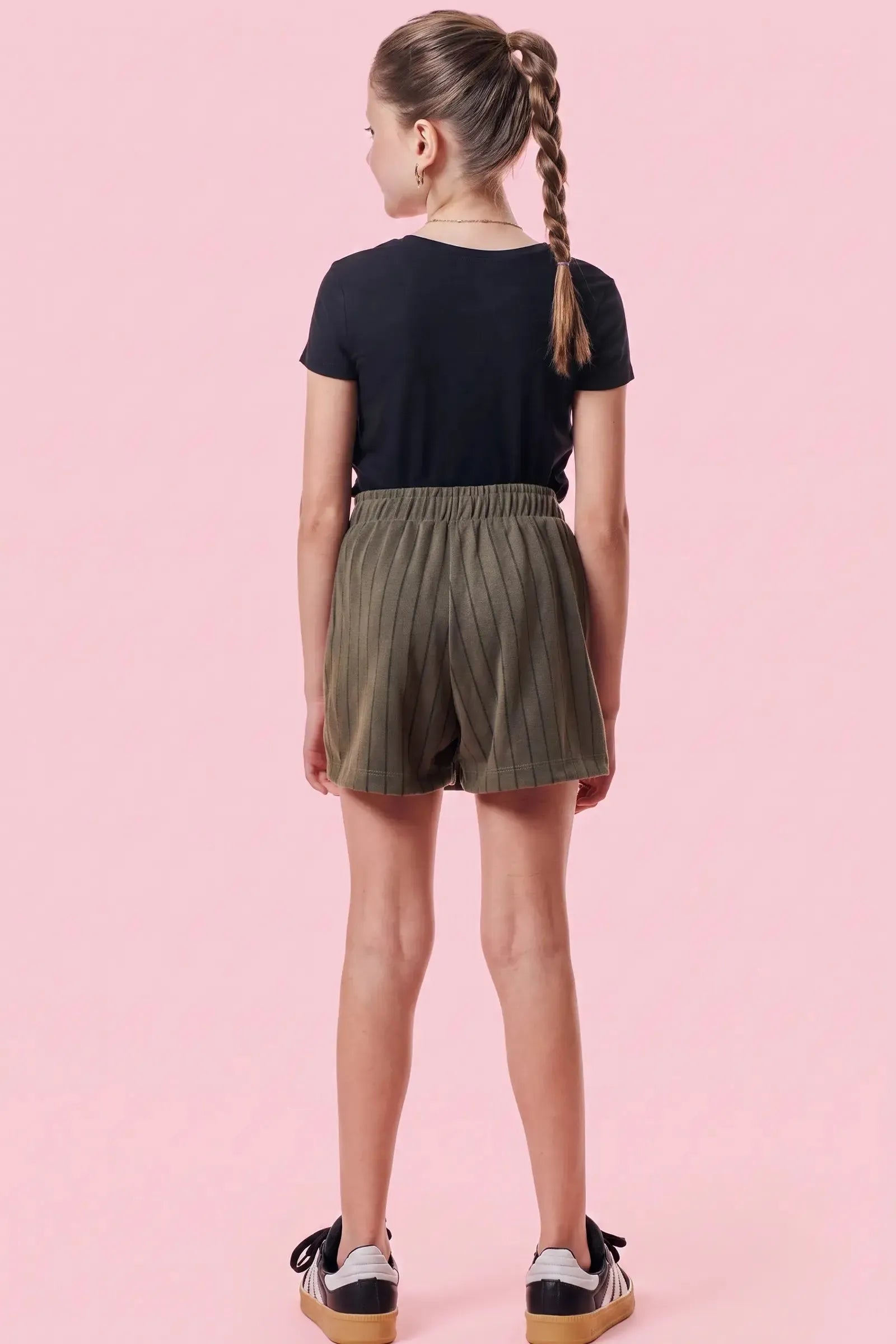 Conjunto de Blusa em Viscolycra e Short Saia em Malha Tailor Fio Tinto 95997 Vic&Vicky Teen Menina