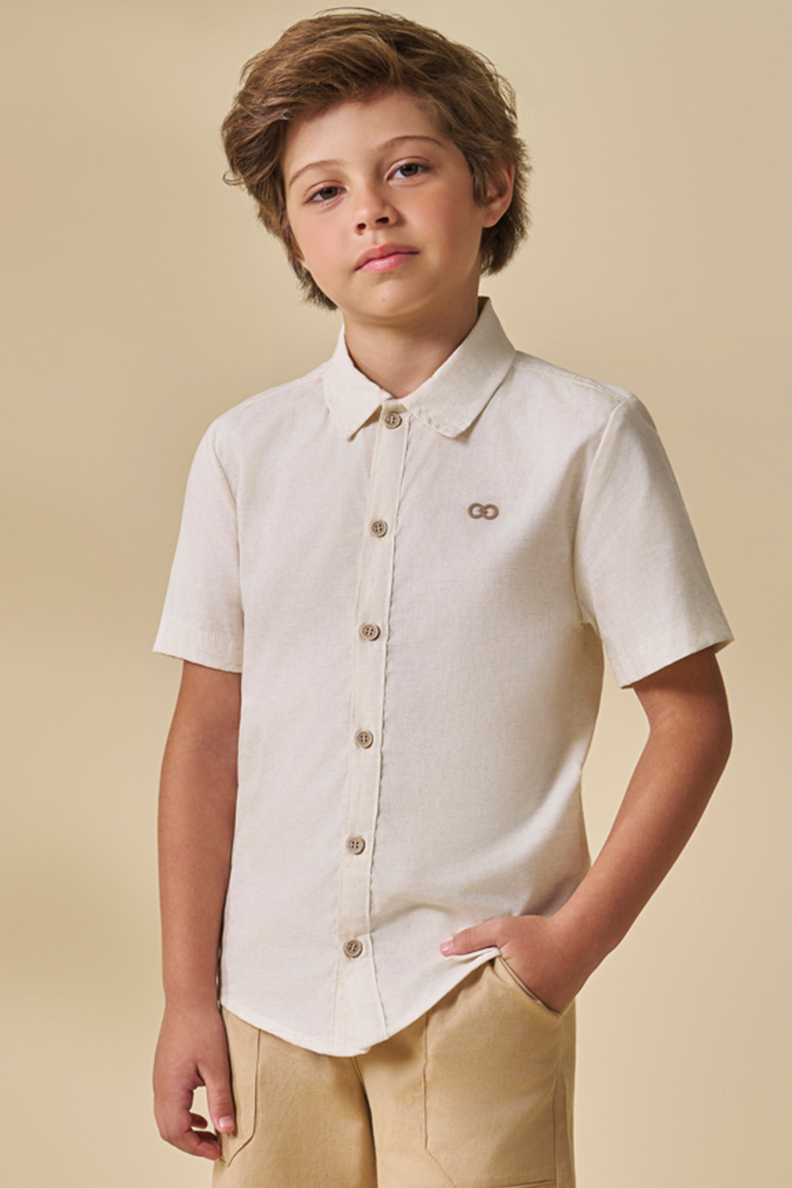 Camisa em Linho Deluxe 96537 LucBoo Infantil Menino