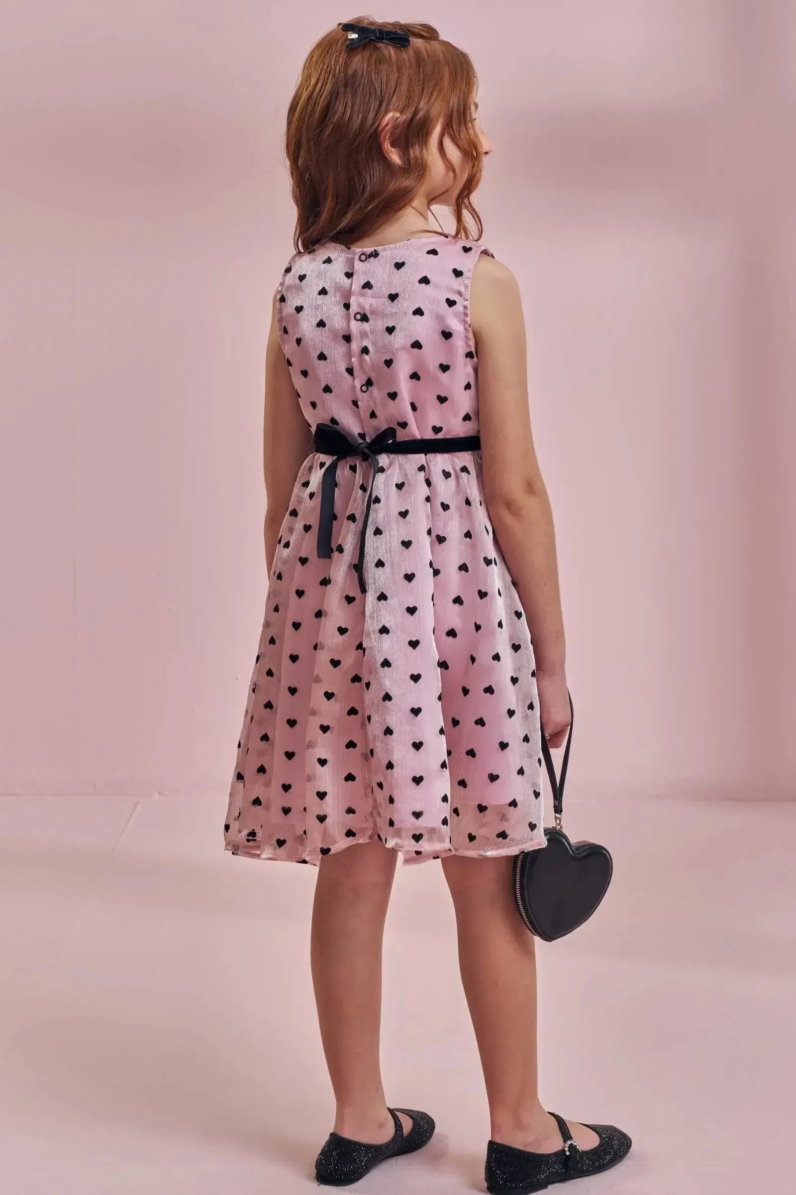 Vestido em Chiffon Corações 96568 Kukiê Infantil Menina
