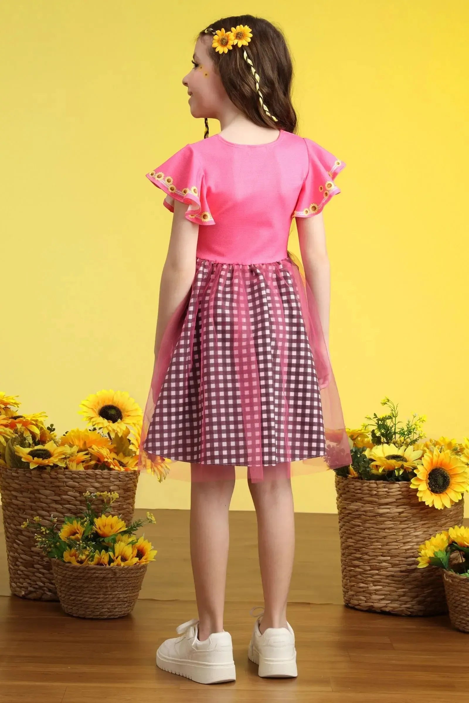 Vestido Junino Vibrante em Malha Power e Nylon e Saia de Tule 97817 Kukiê Infantil Menina