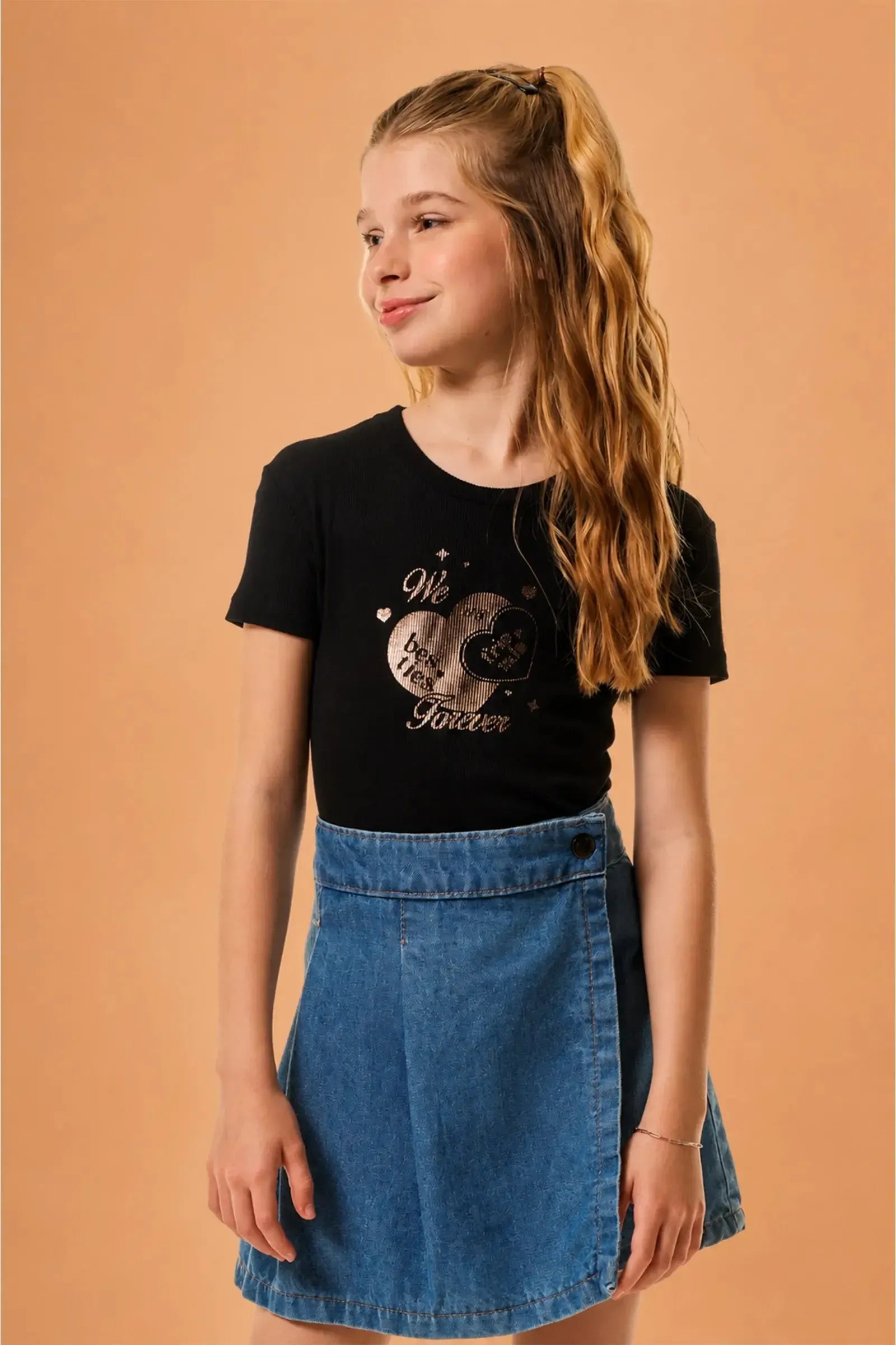 Blusa em Canelado Luna de Viscose 98030 Vic&Vicky Teen Menina