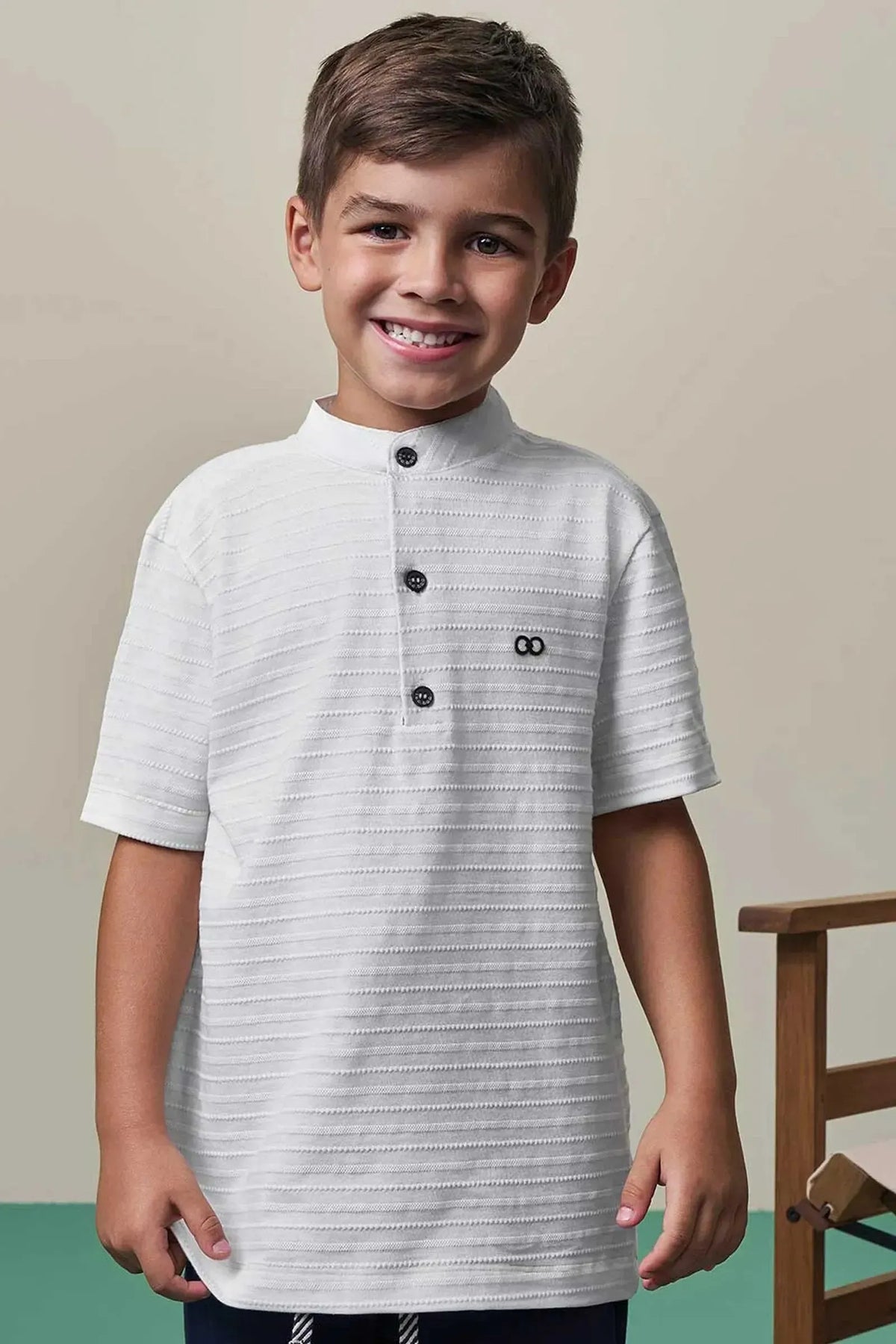Bata em Meia Malha Textura 98408 LucBoo Infantil Menino