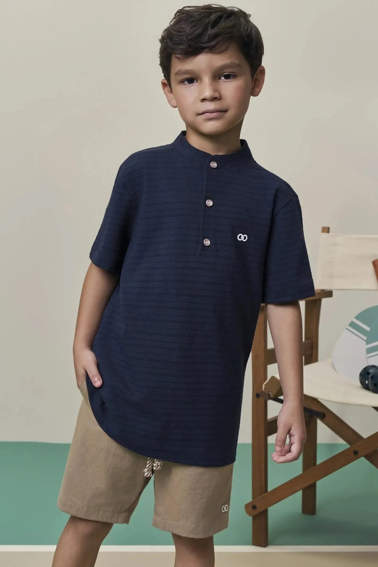 Bata em Meia Malha Textura 98408 LucBoo Infantil Menino