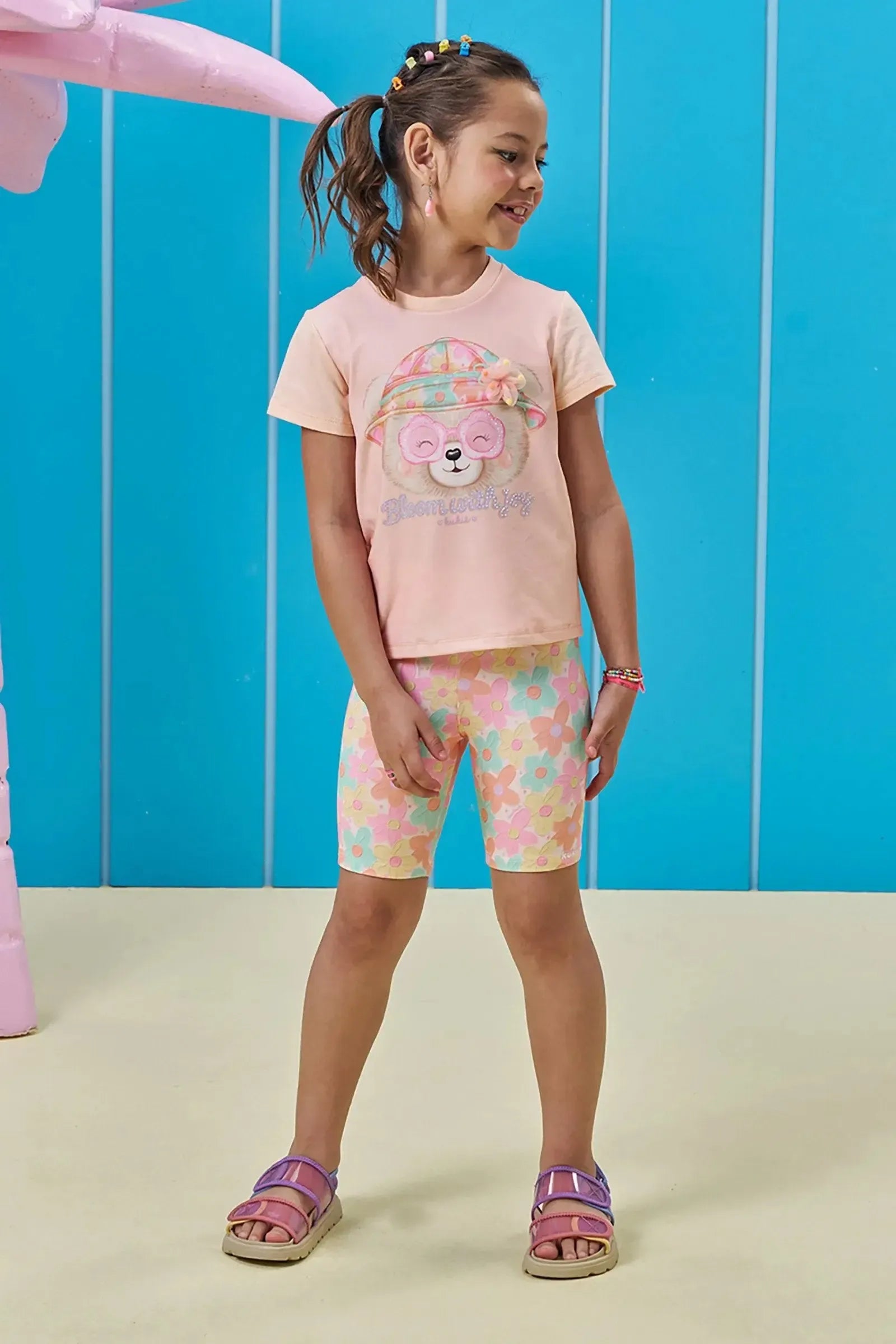 Bermuda Biker em Fly Tech 95410 Kukiê Infantil Menina