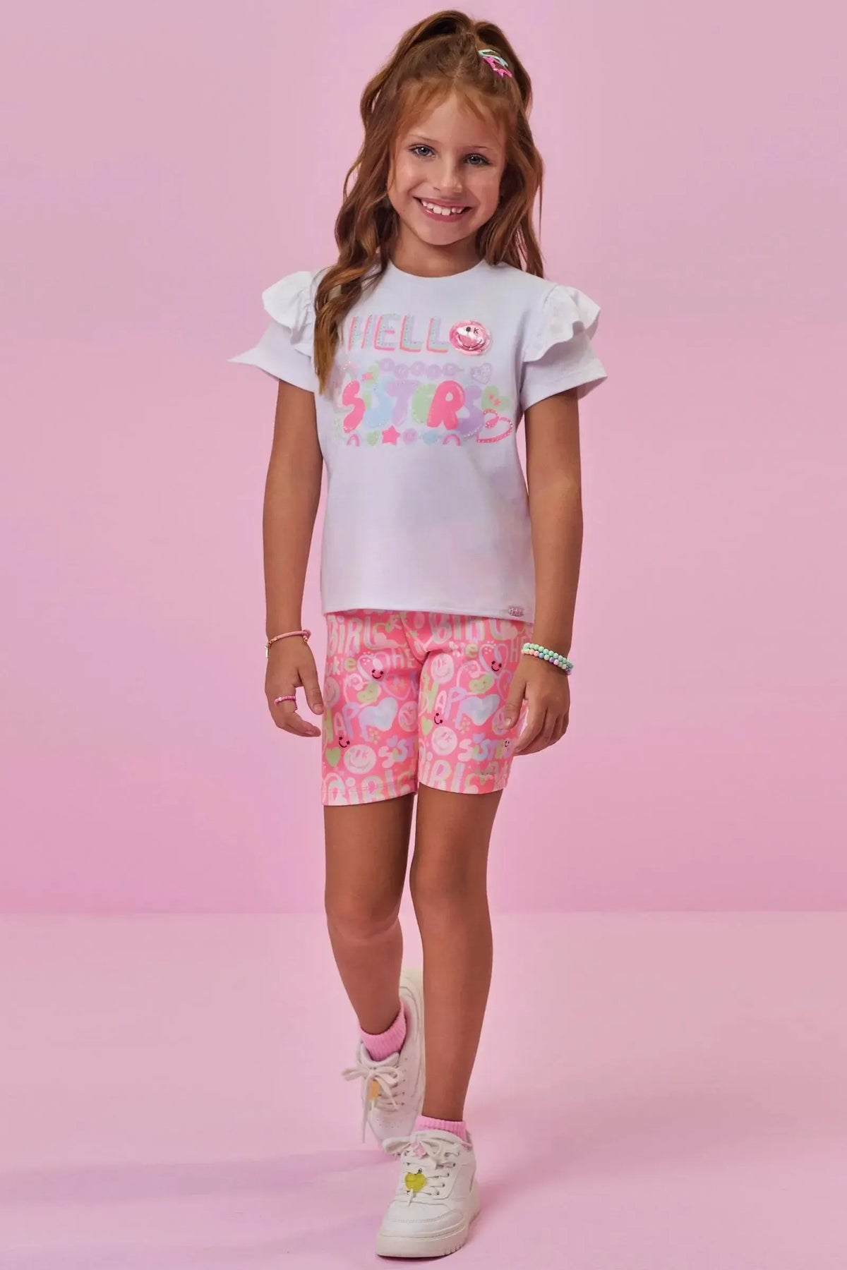 Bermuda Biker em Fly Tech 98045 Kukiê Infantil Menina